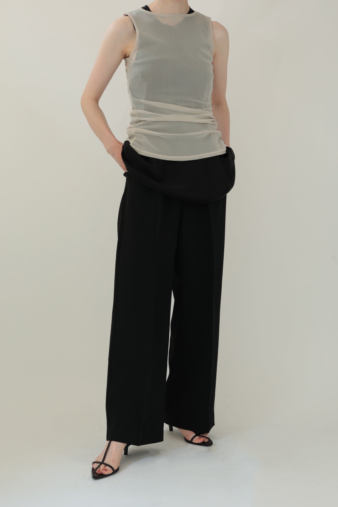 Center Stitch Wide Straight Slacks(ls21269P)