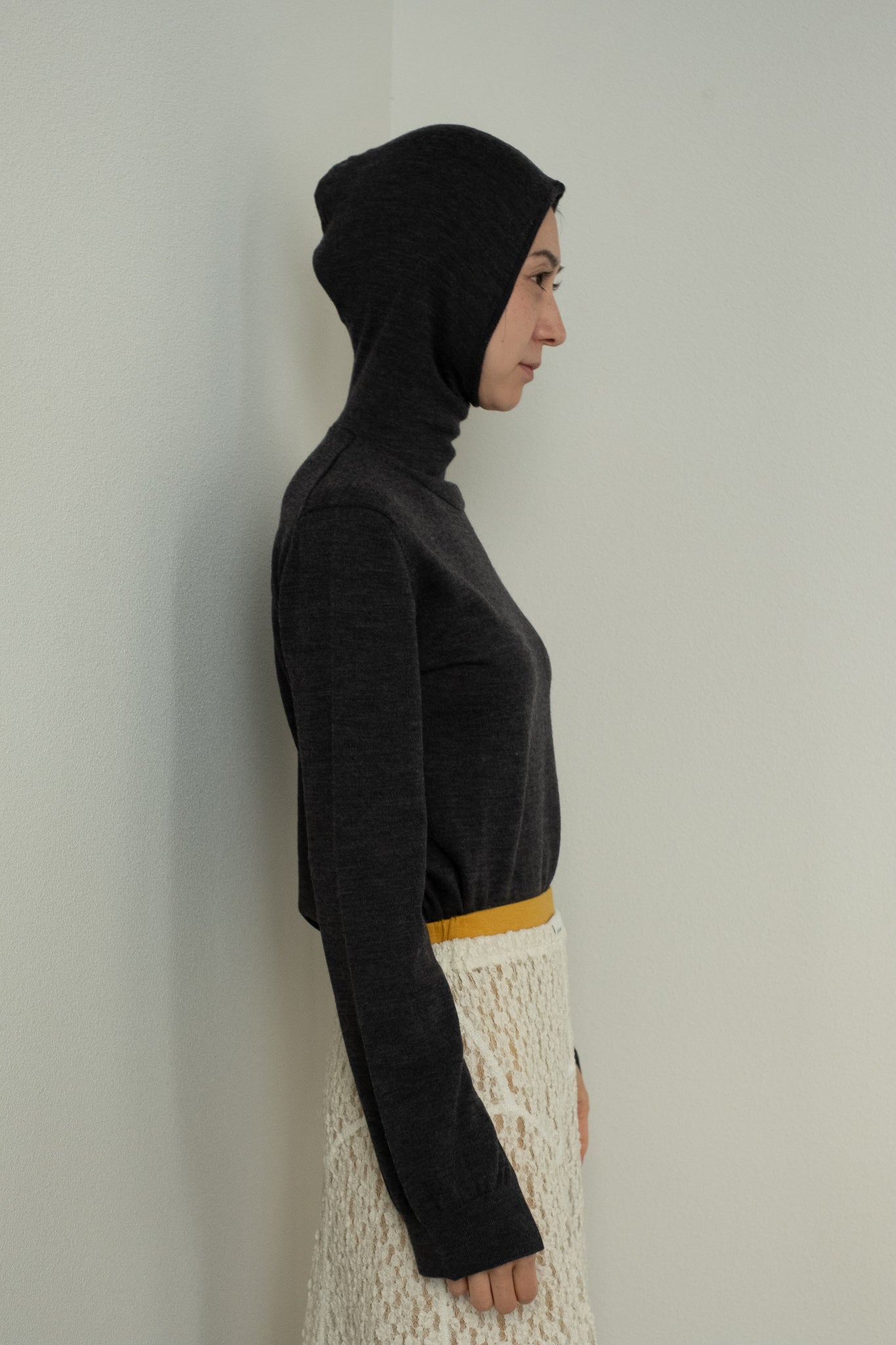 Extra Fine Merino Wool Hooded Knit(ls34399K)