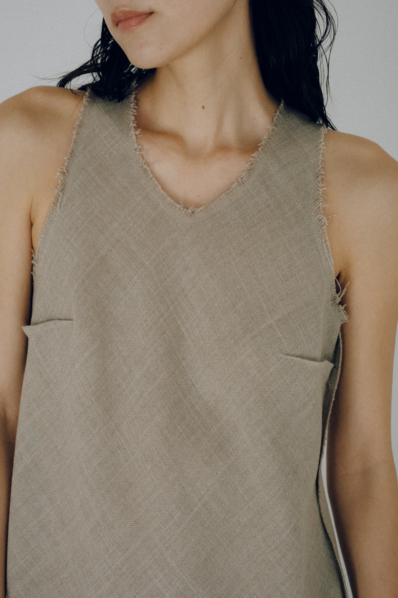 Linen Like PL Unhemmed Dress (ls62592D)