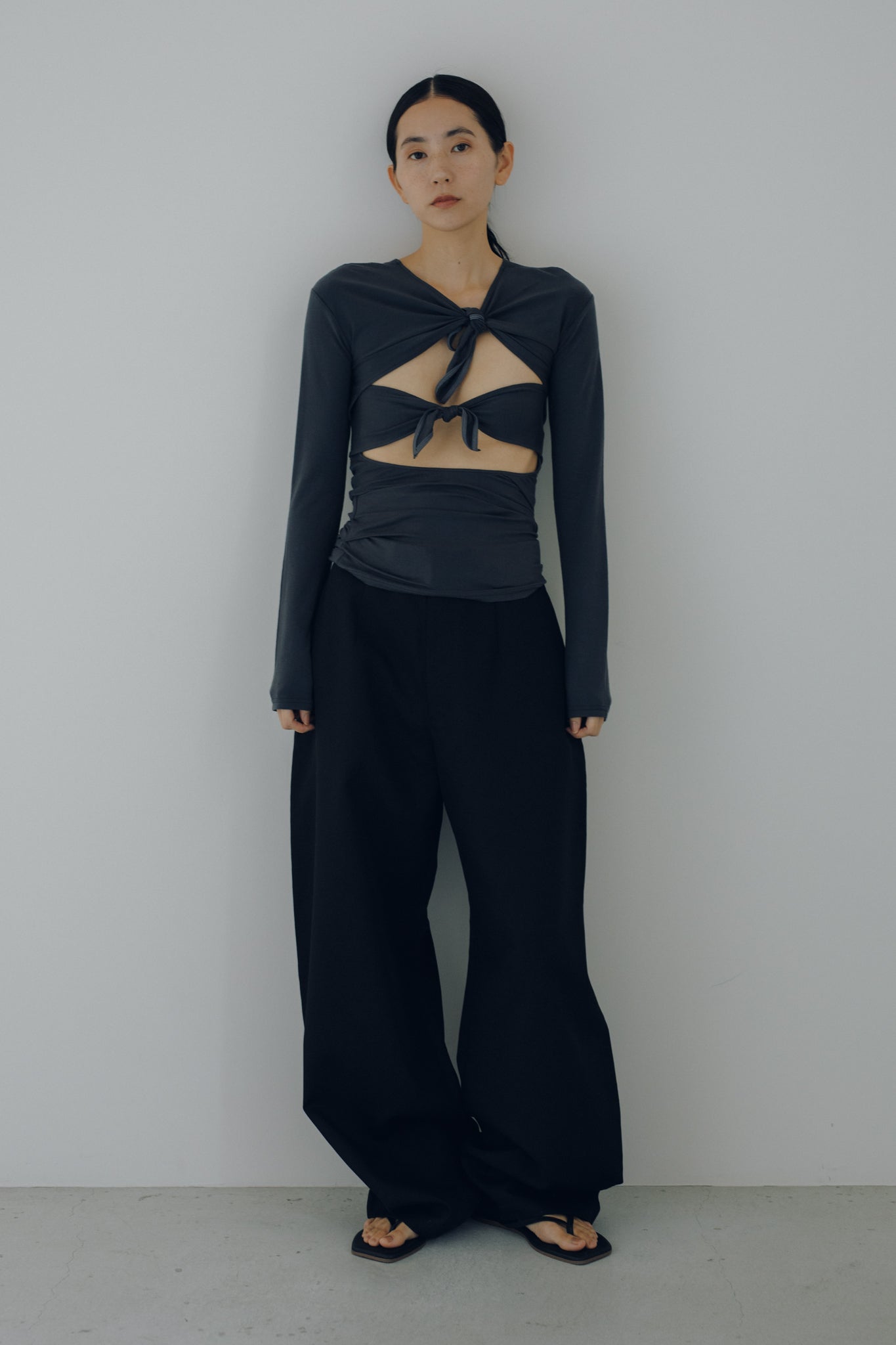 Wool Mix Curved Trousers (ls62581P)