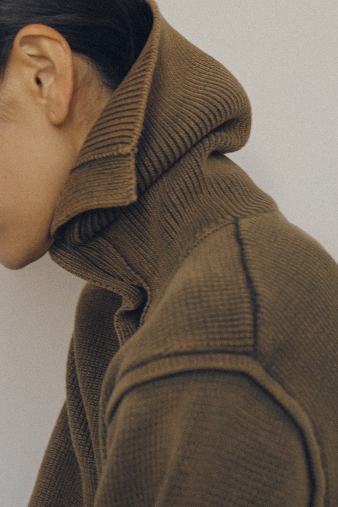 Turtleneck Acid Wash Milan Rib Sweater (ls44458K)