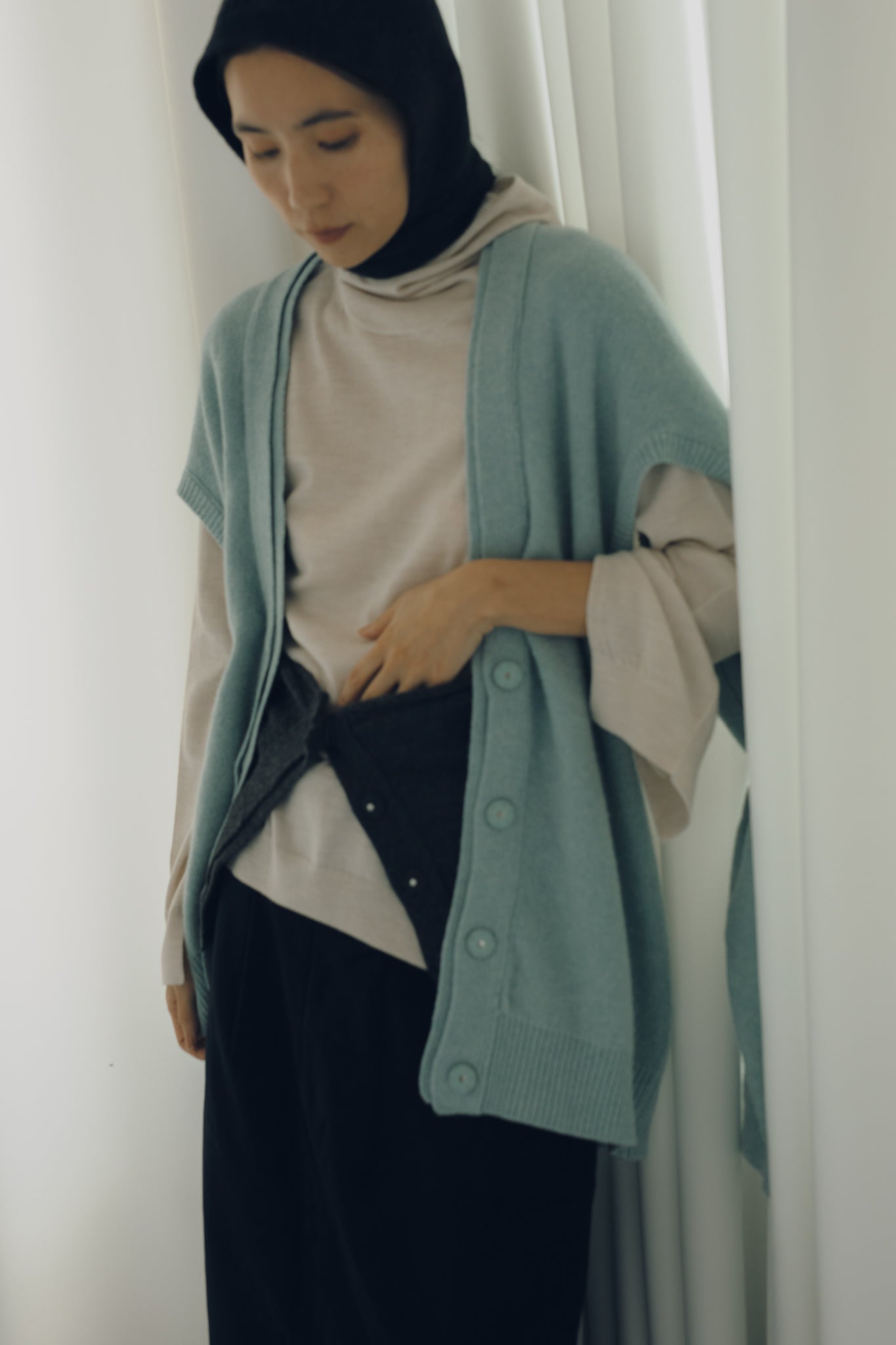 Extra Fine Merino Wool Hooded Knit(ls34399K)