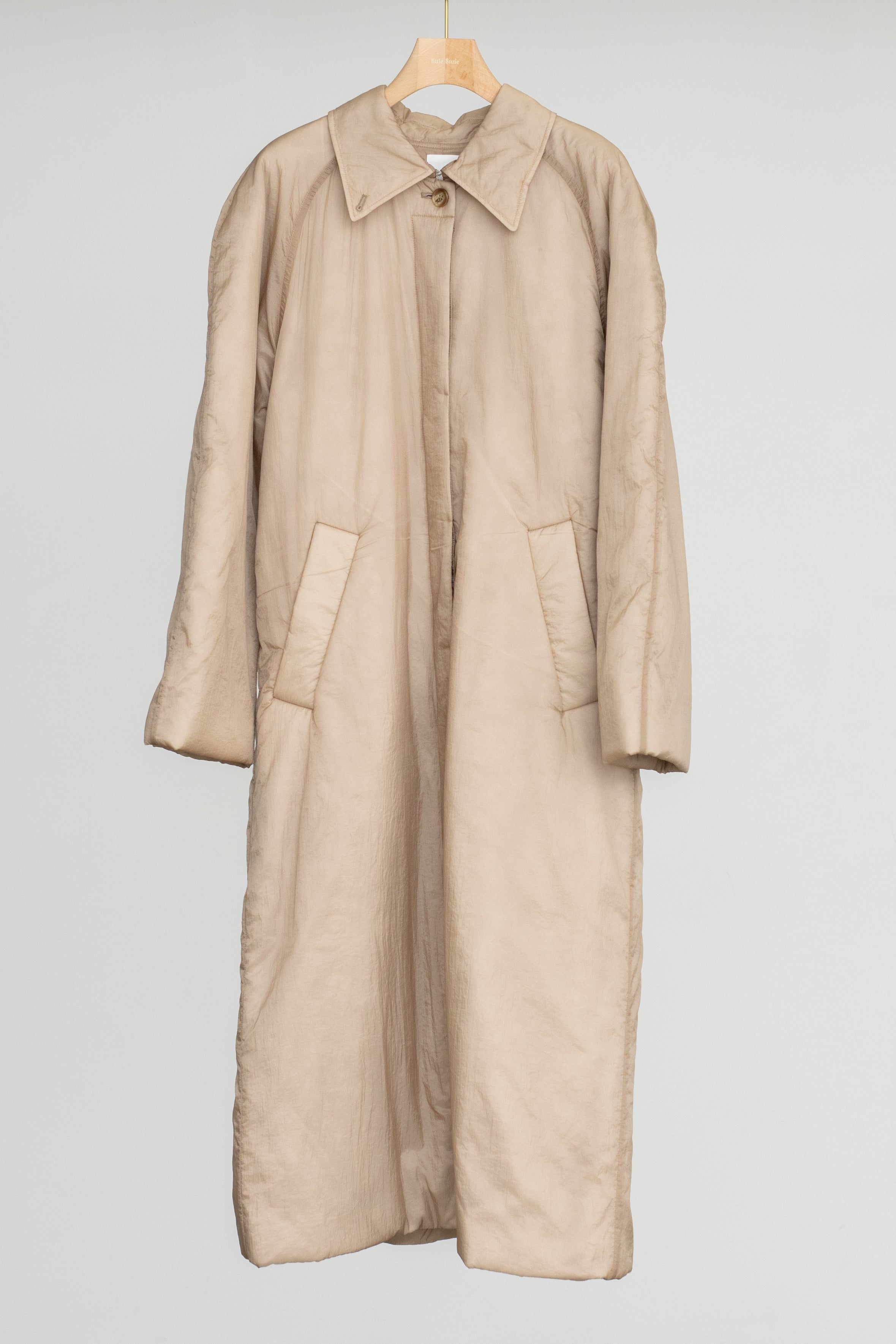 【Pre-order】Sheer Nylon Patted Long Coat (ls54535J)