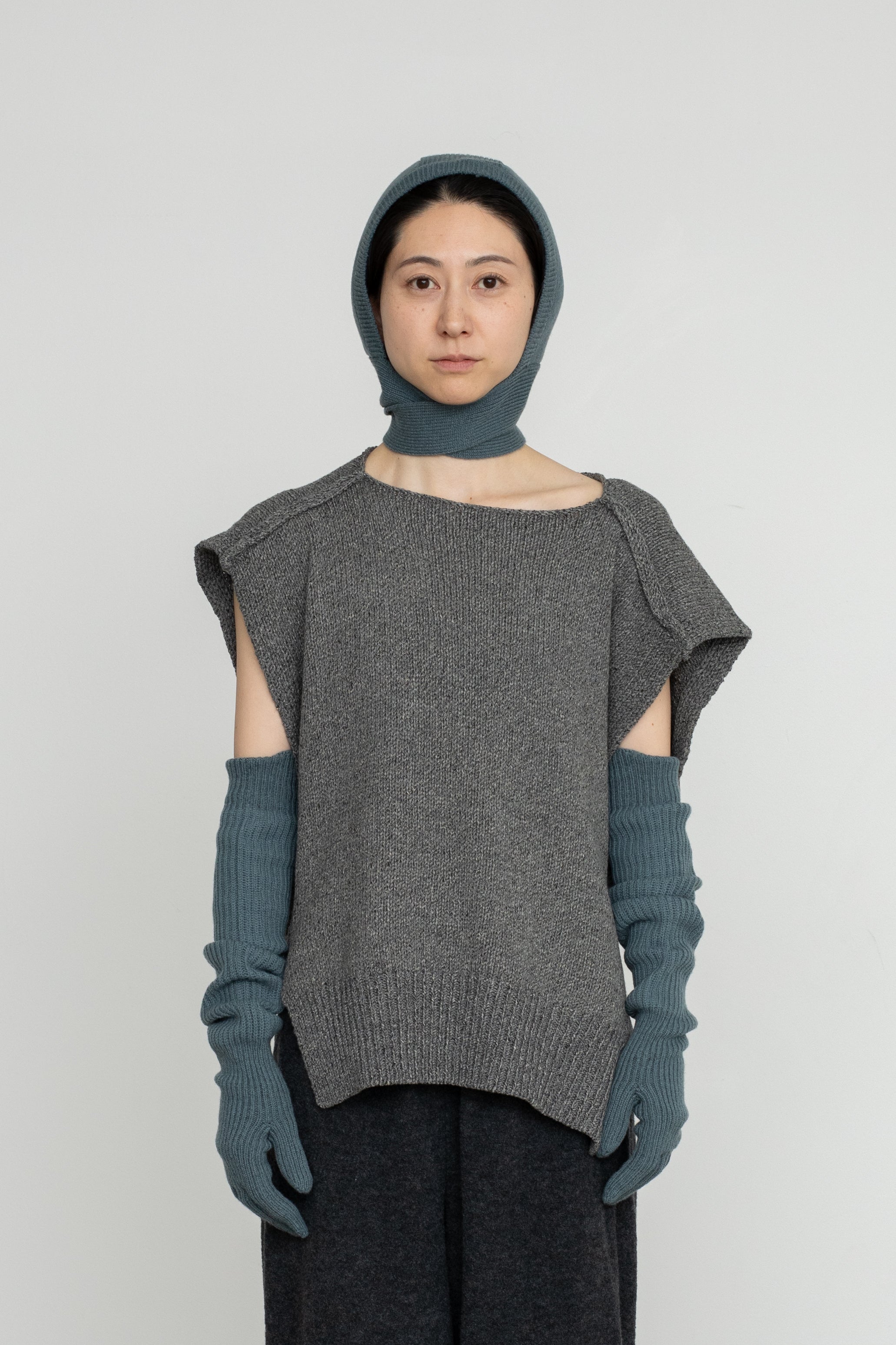 Wool Cotton Mix Color Knit Vest (ls54557K)