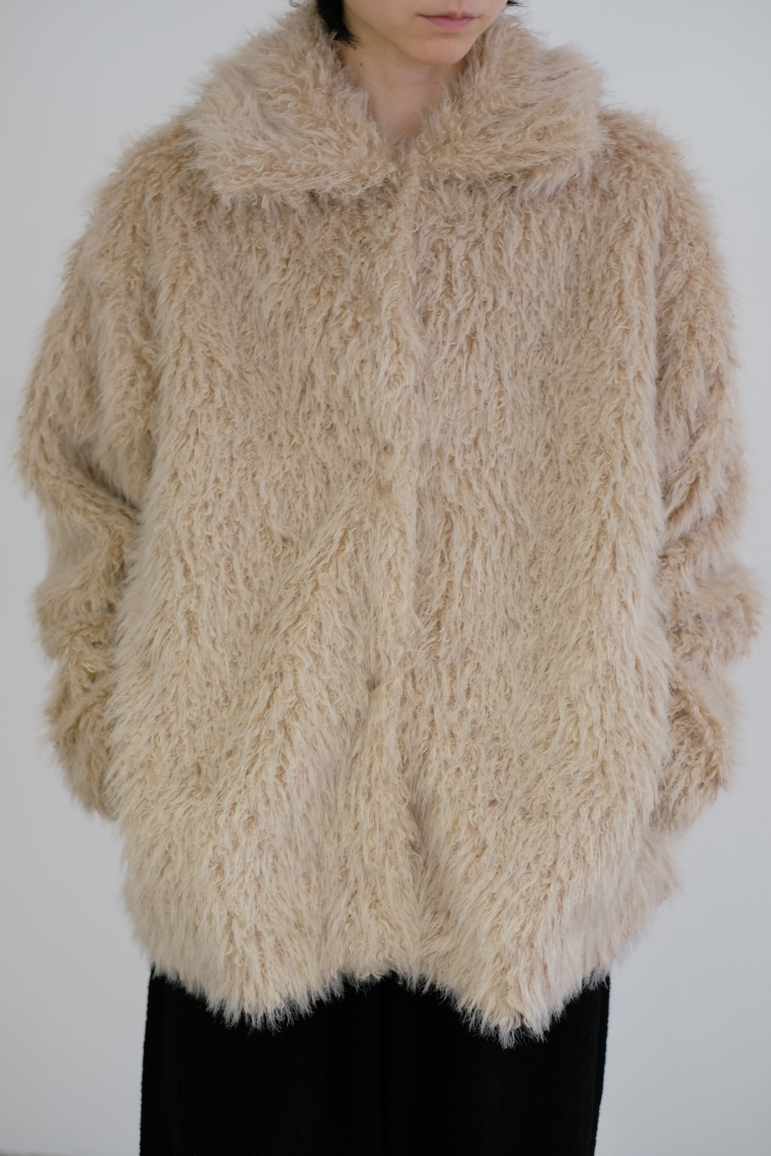 【Pre-order】Eco Fur Snap Front Jacket (ls54536J)