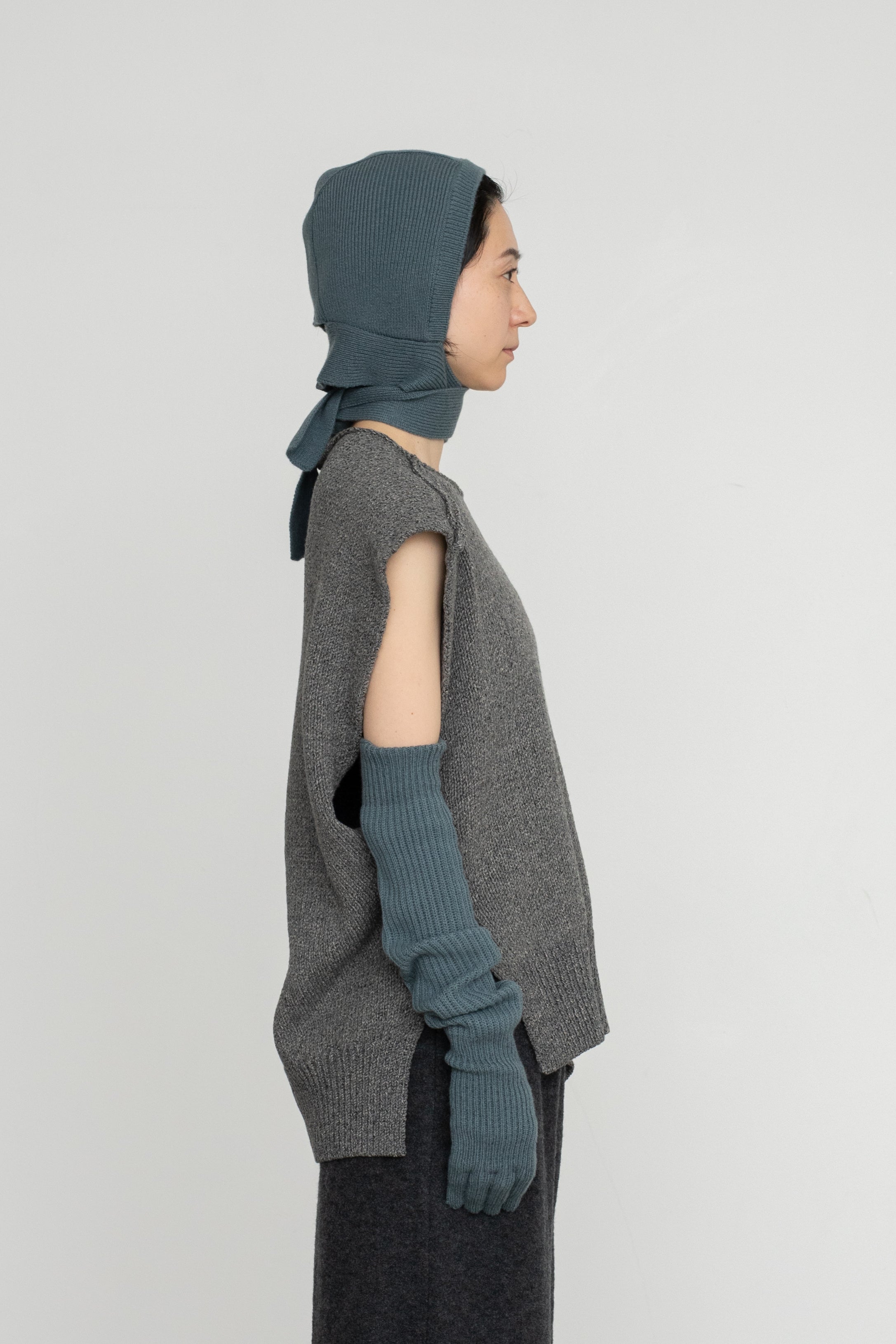 Wool Cotton Mix Color Knit Vest (ls54557K)