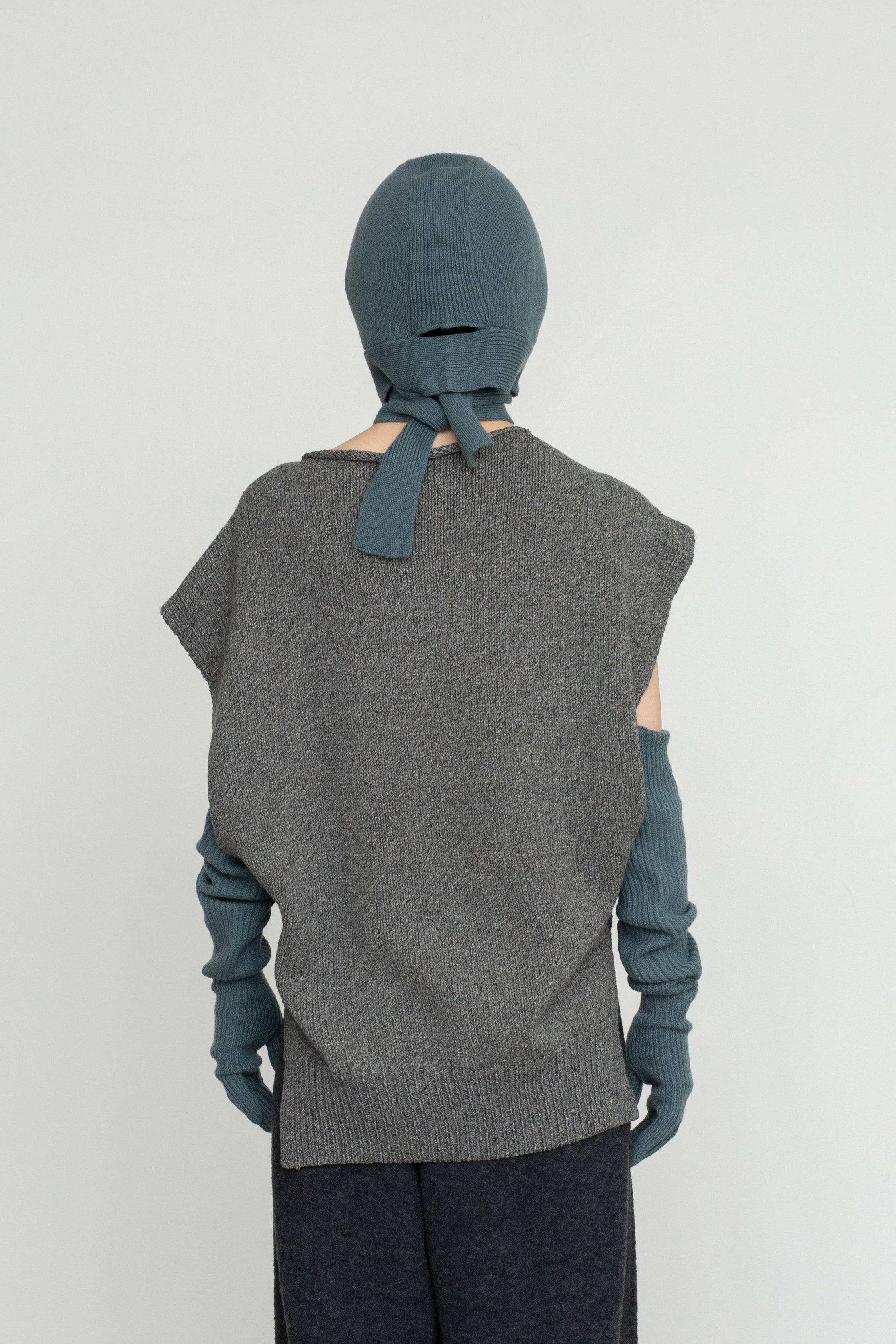Wool Cotton Mix Color Knit Vest (ls54557K)