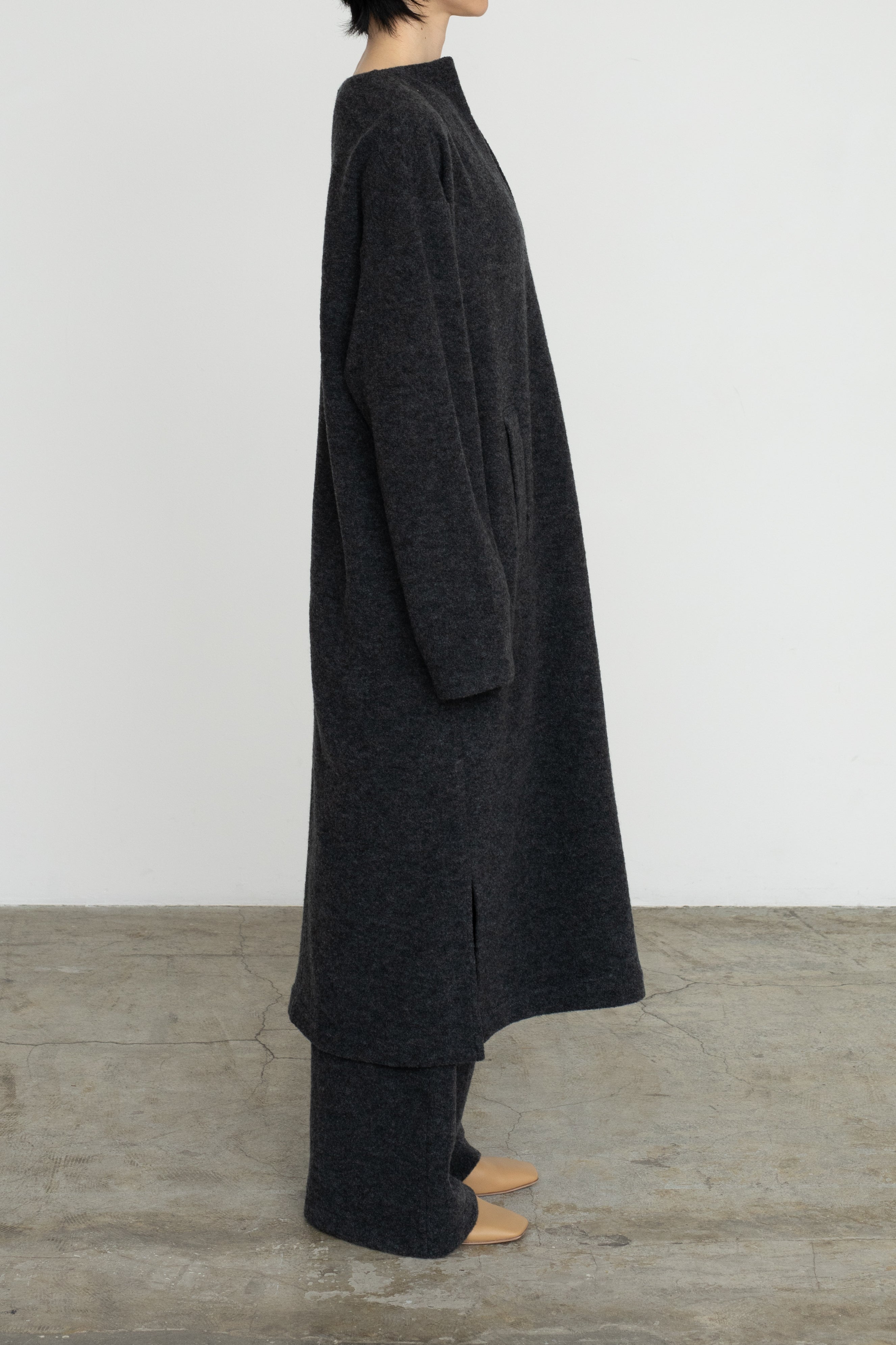 Wool Boucle Keyneck Dress (ls54554D)