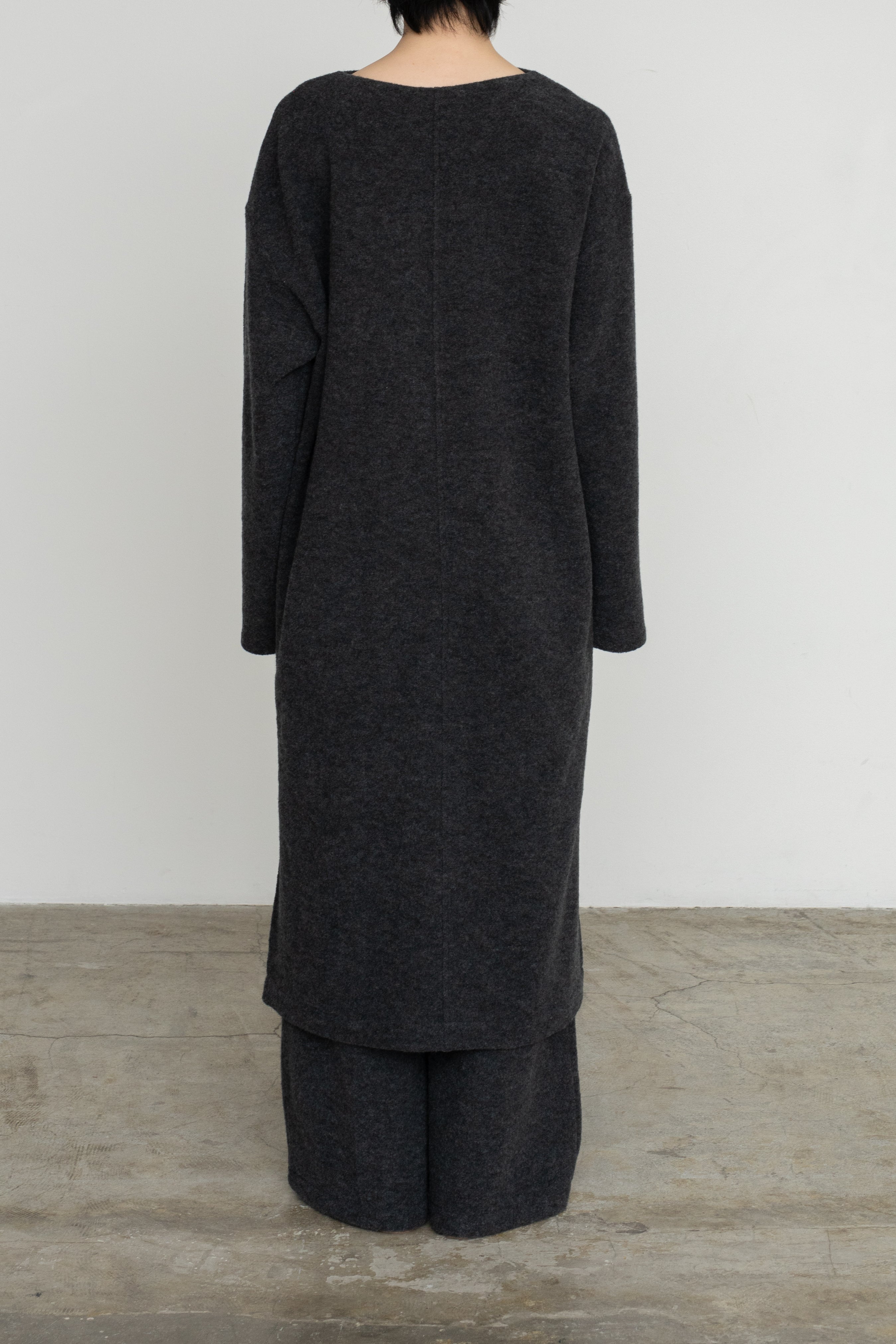 Wool Boucle Keyneck Dress (ls54554D)
