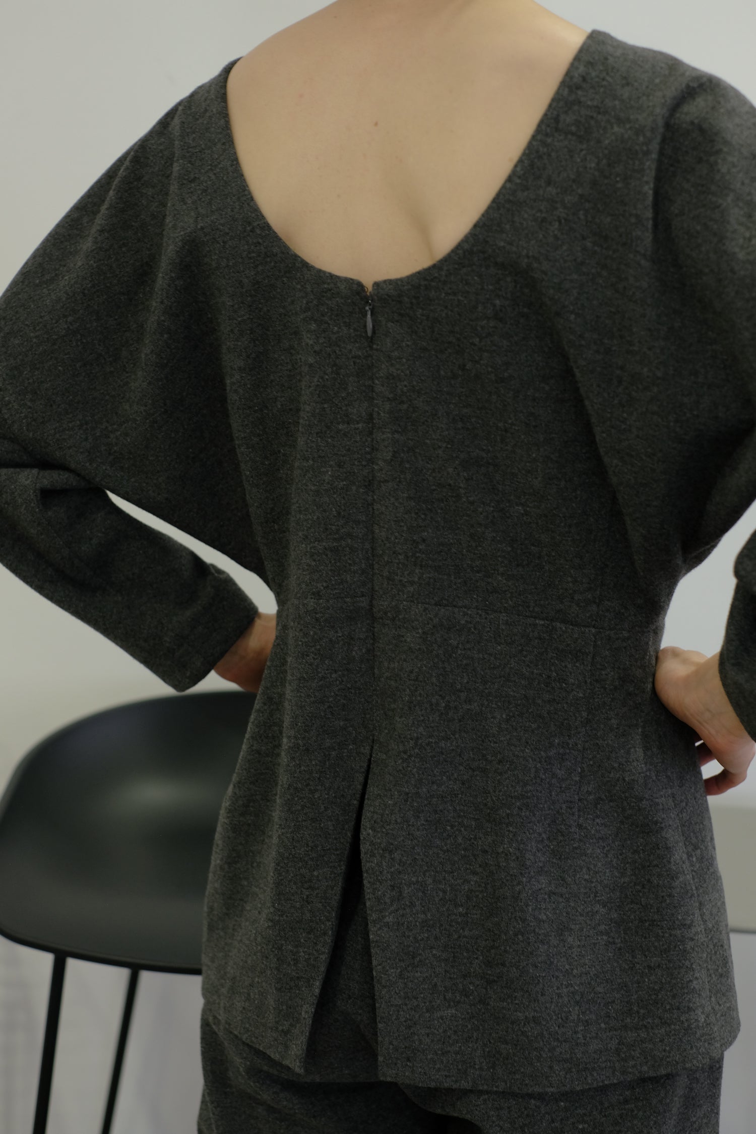 Velvet Peach TR Puff Sleeves Top (ls54552T)