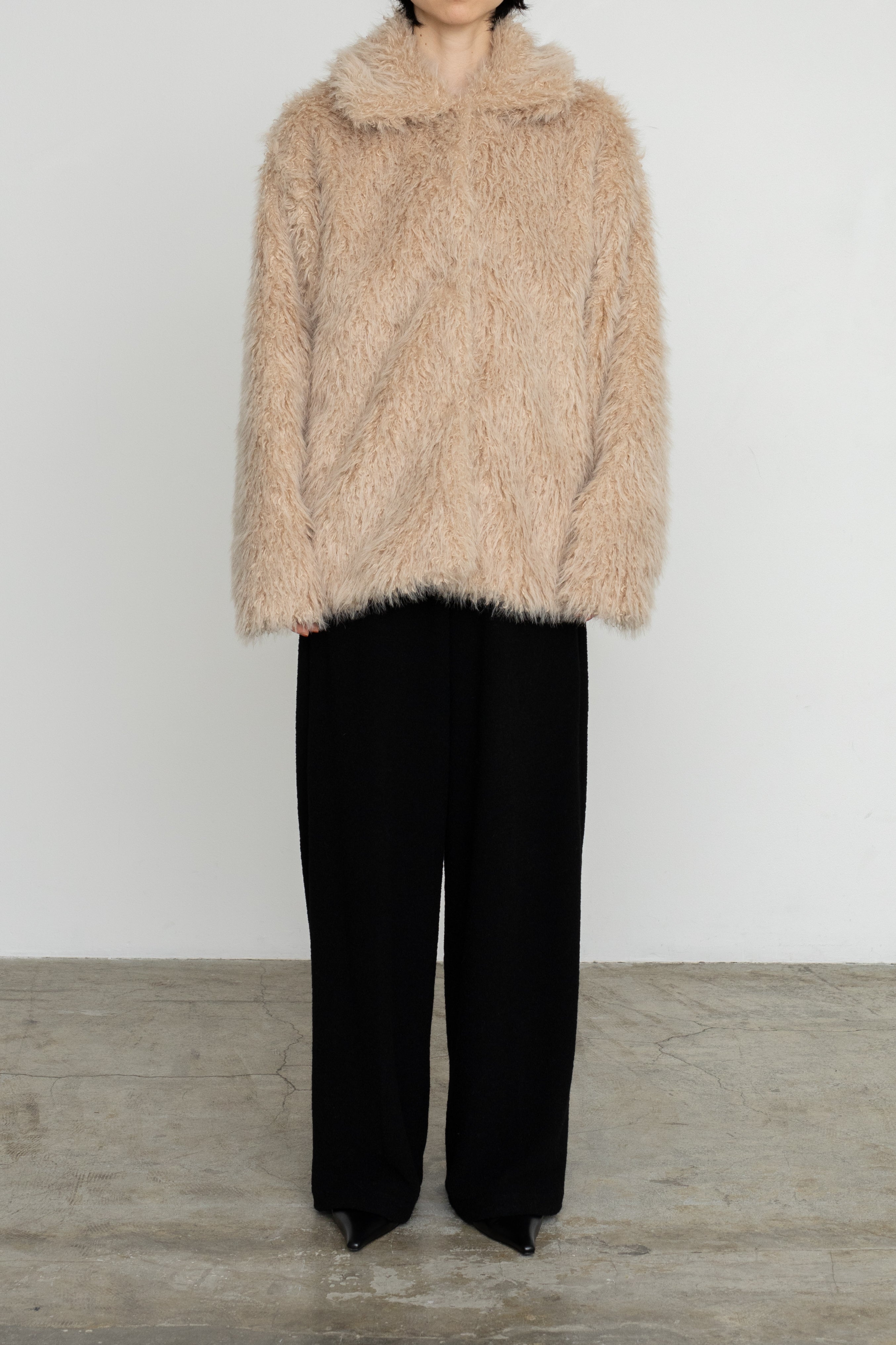 【Pre-order】Eco Fur Snap Front Jacket (ls54536J)