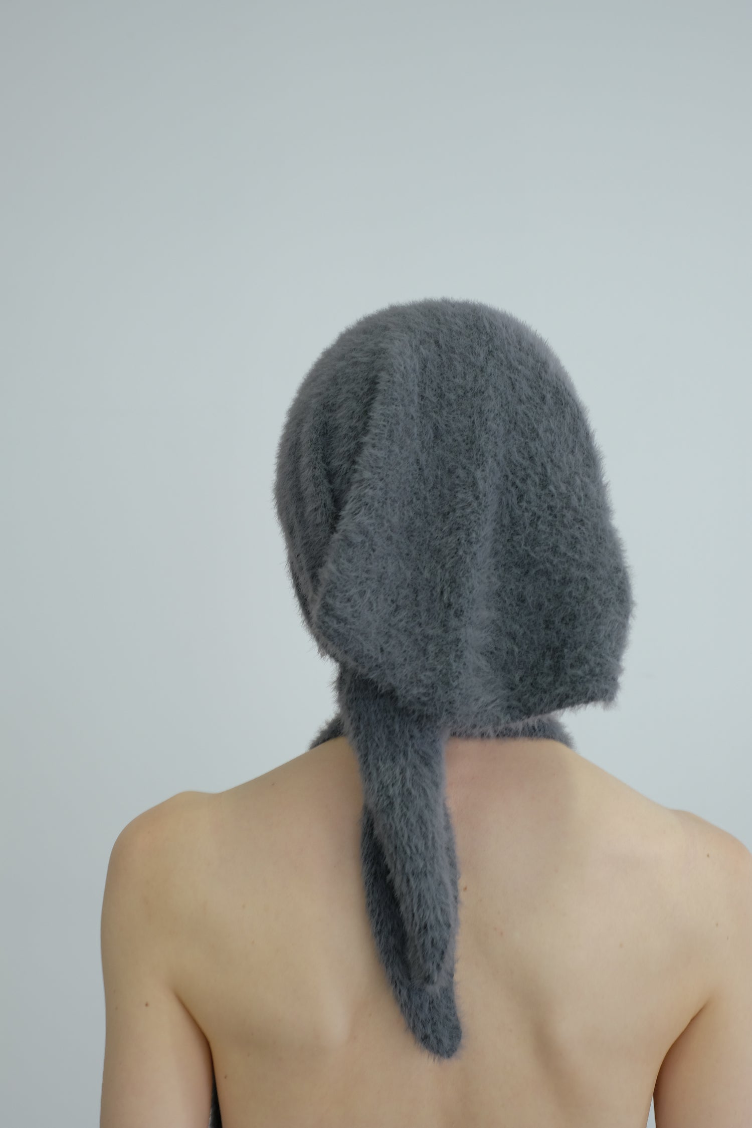 Nylon Fur Trianglar Knit Scarf (ls54533A)
