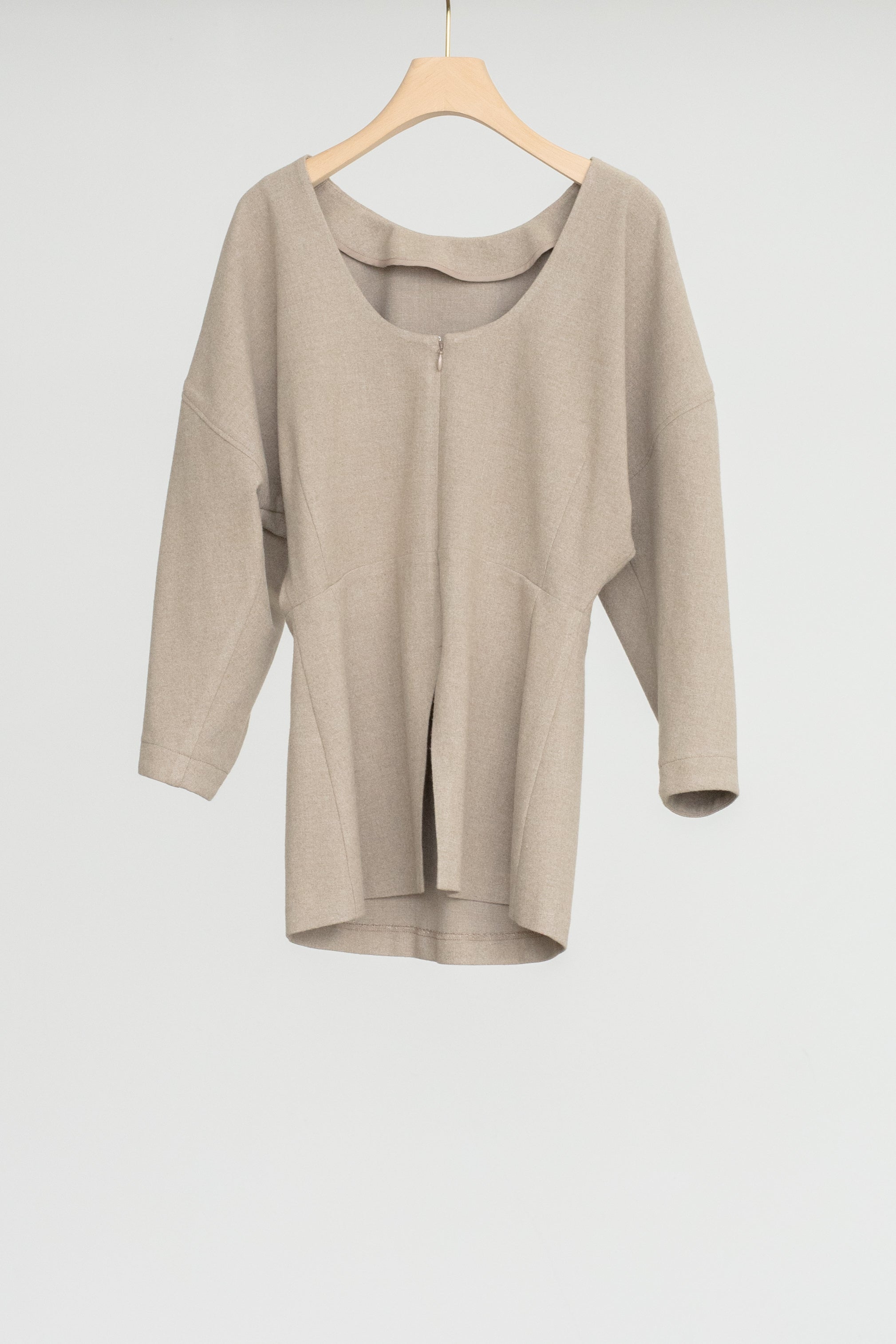 Velvet Peach TR Puff Sleeves Top (ls54552T)