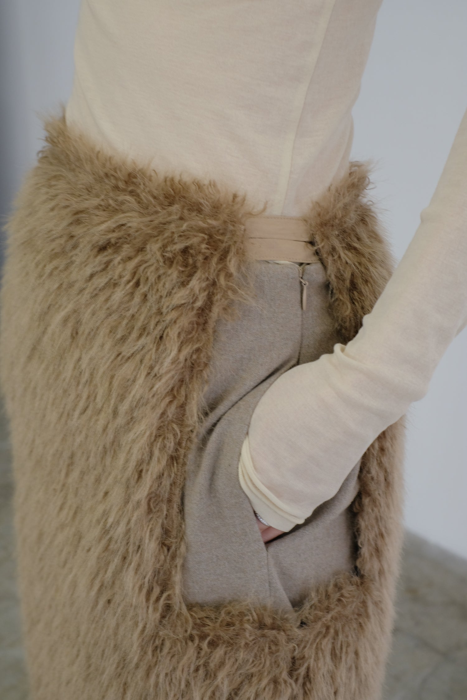 【Pre-order】Eco Fur 2way Skirt (ls54537S)