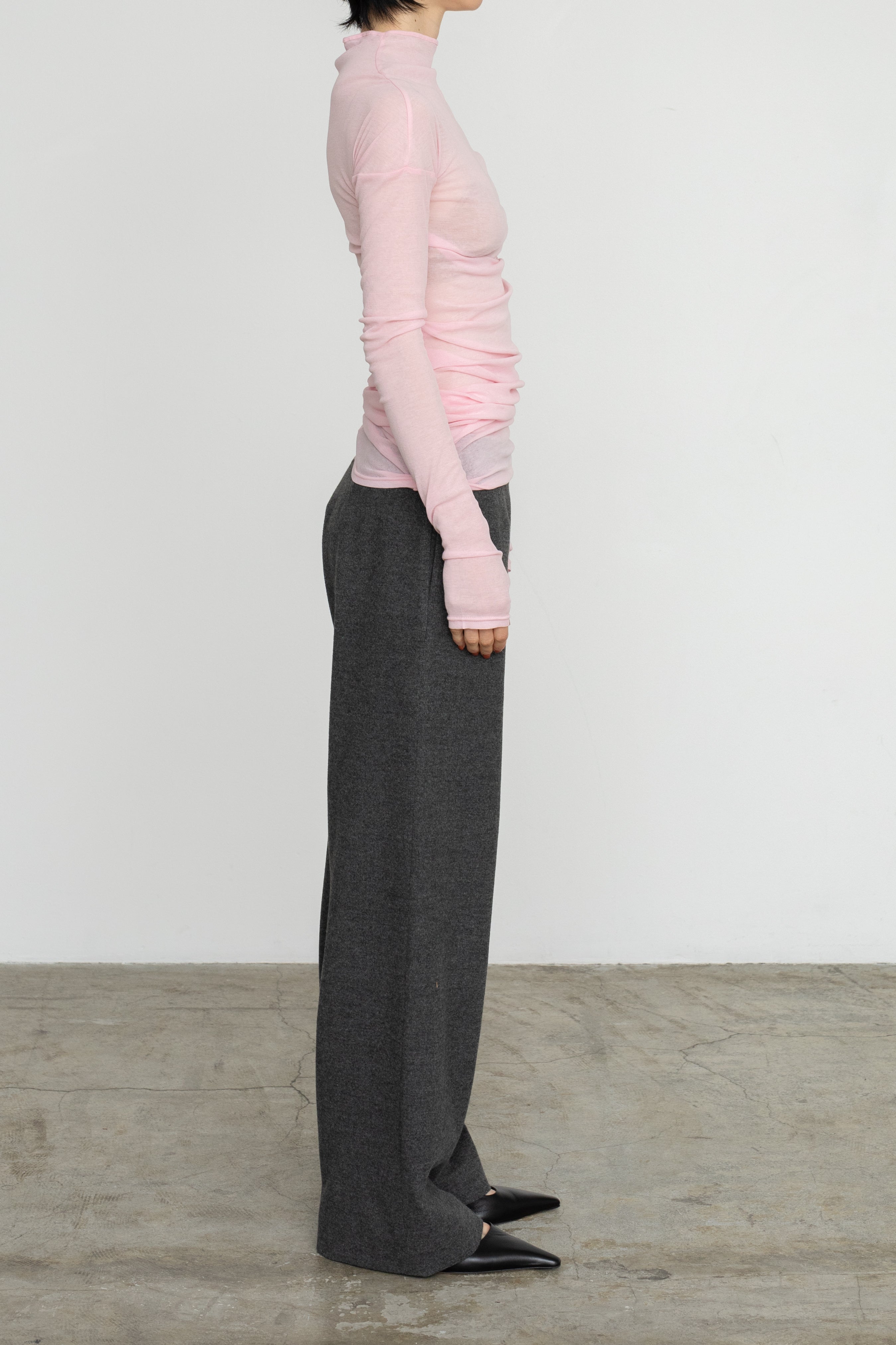 【Re stock】Sheer Fries Side Tuck Top (ls54534T)