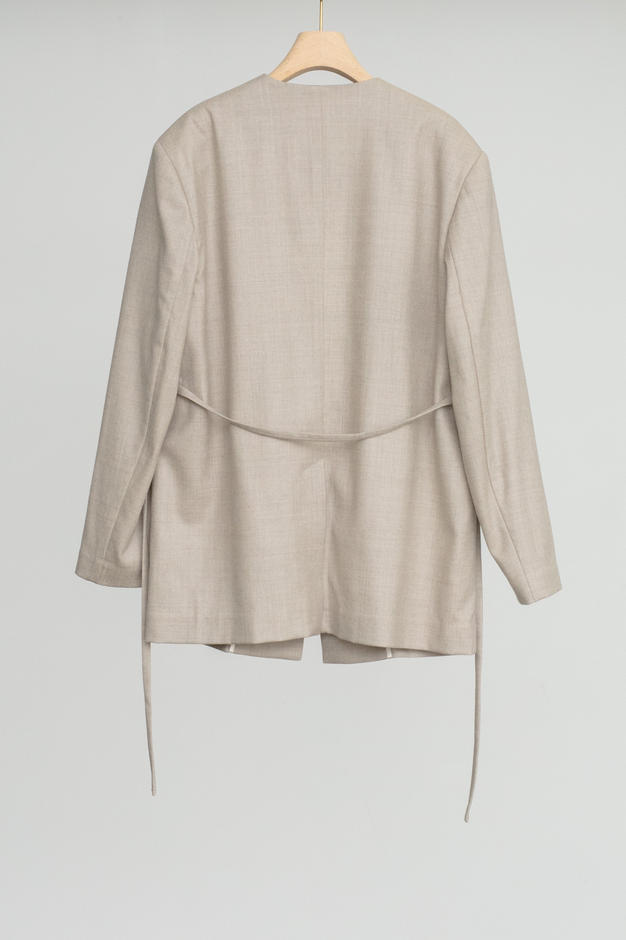 【SOLD】Soft Wool Reversible Collarless Jacket (ls54538J)