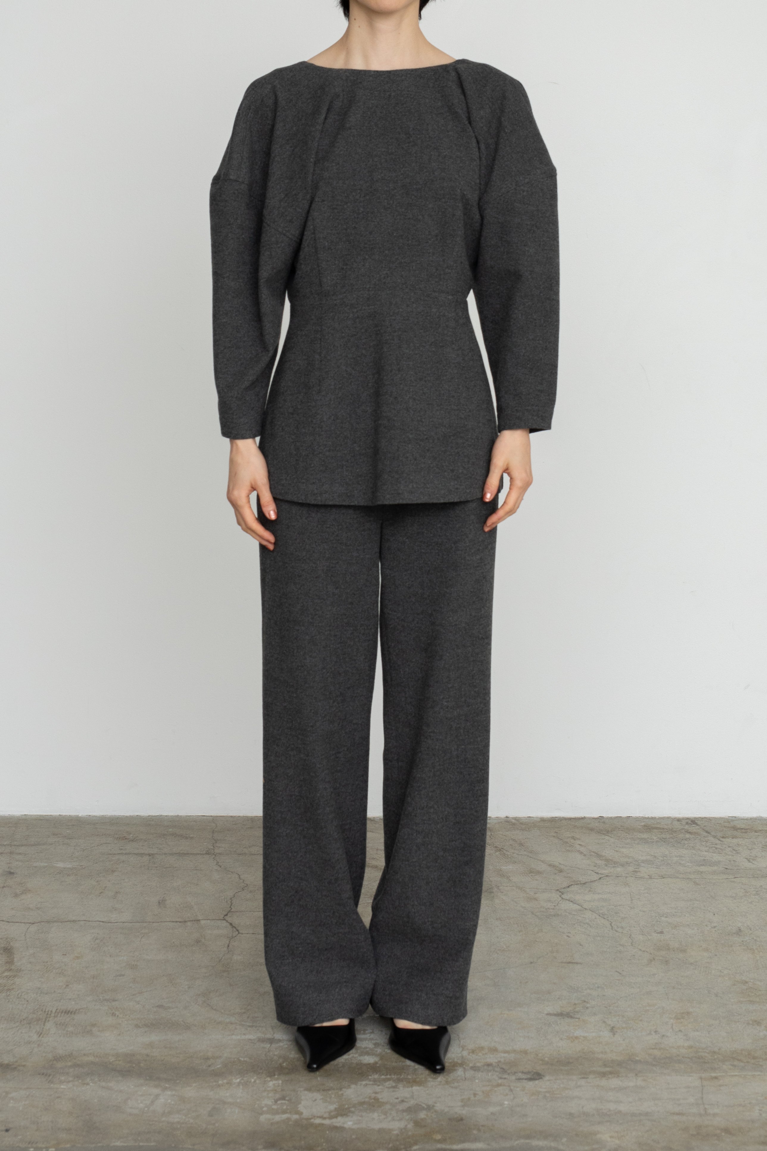 Velvet Peach TR Wide Straight Trousers (ls54550P)