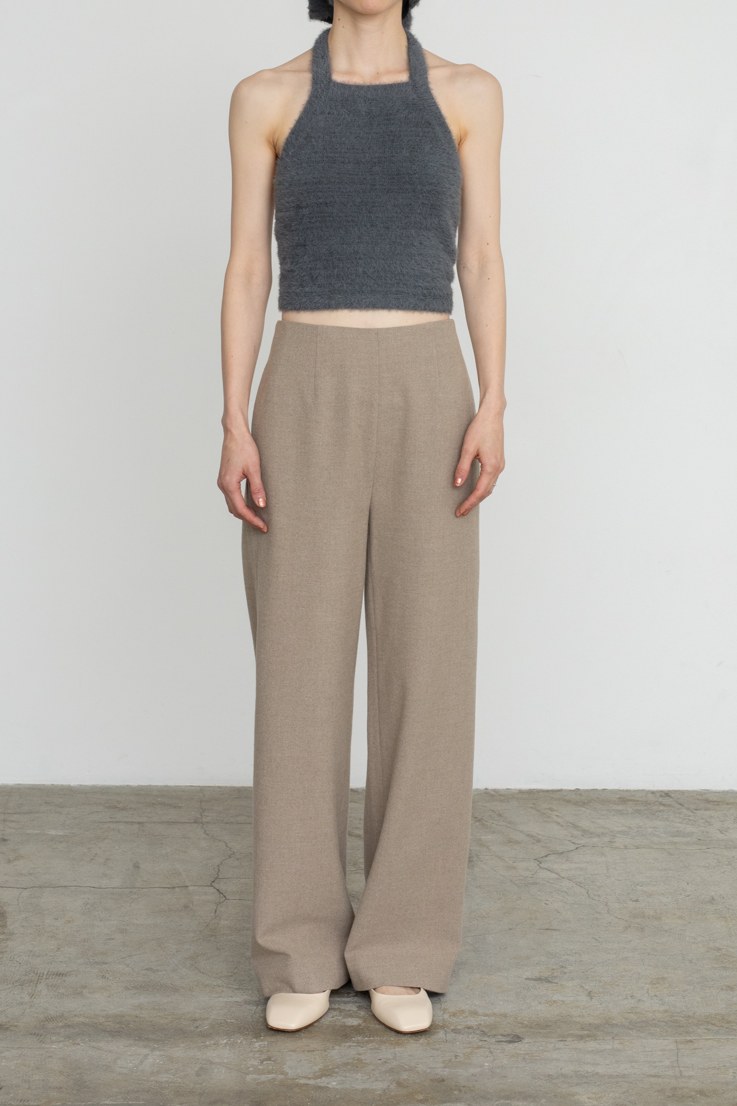 Velvet Peach TR Wide Straight Trousers (ls54550P)