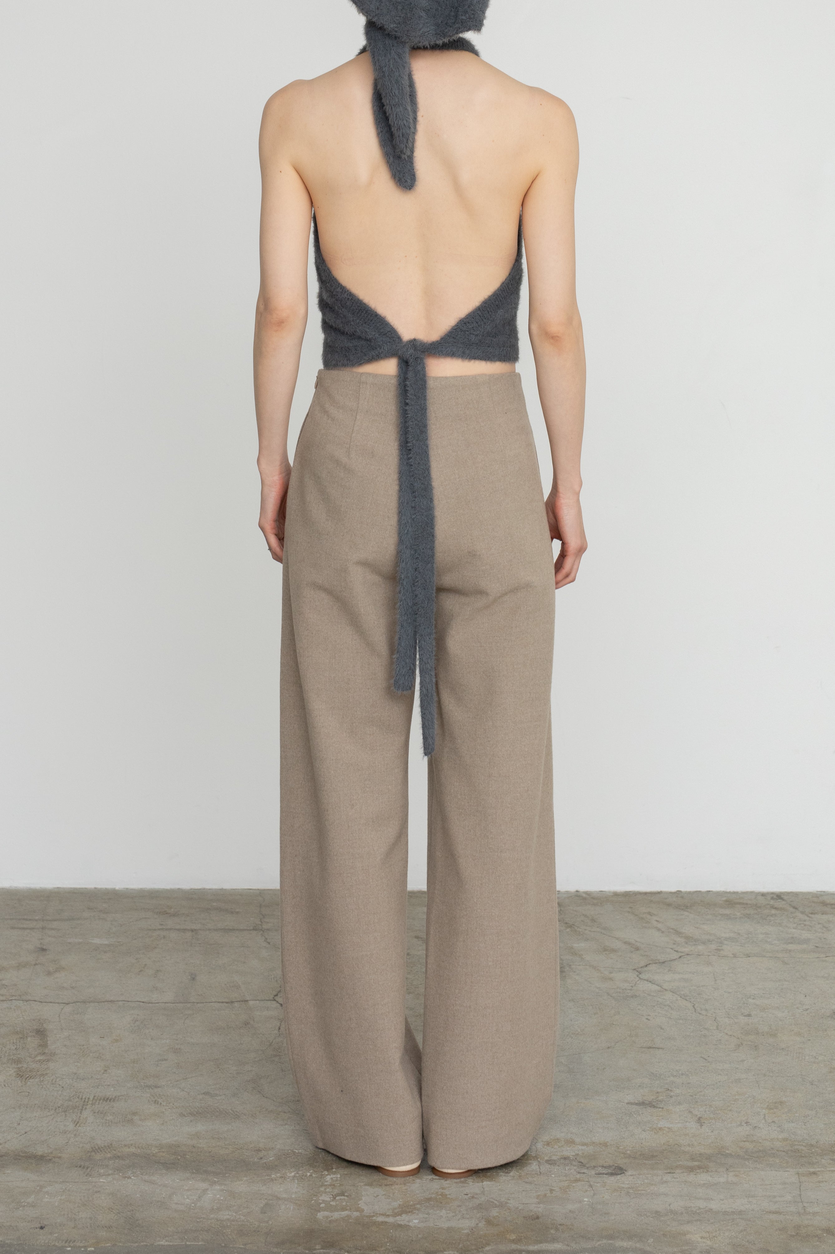 Velvet Peach TR Wide Straight Trousers (ls54550P)