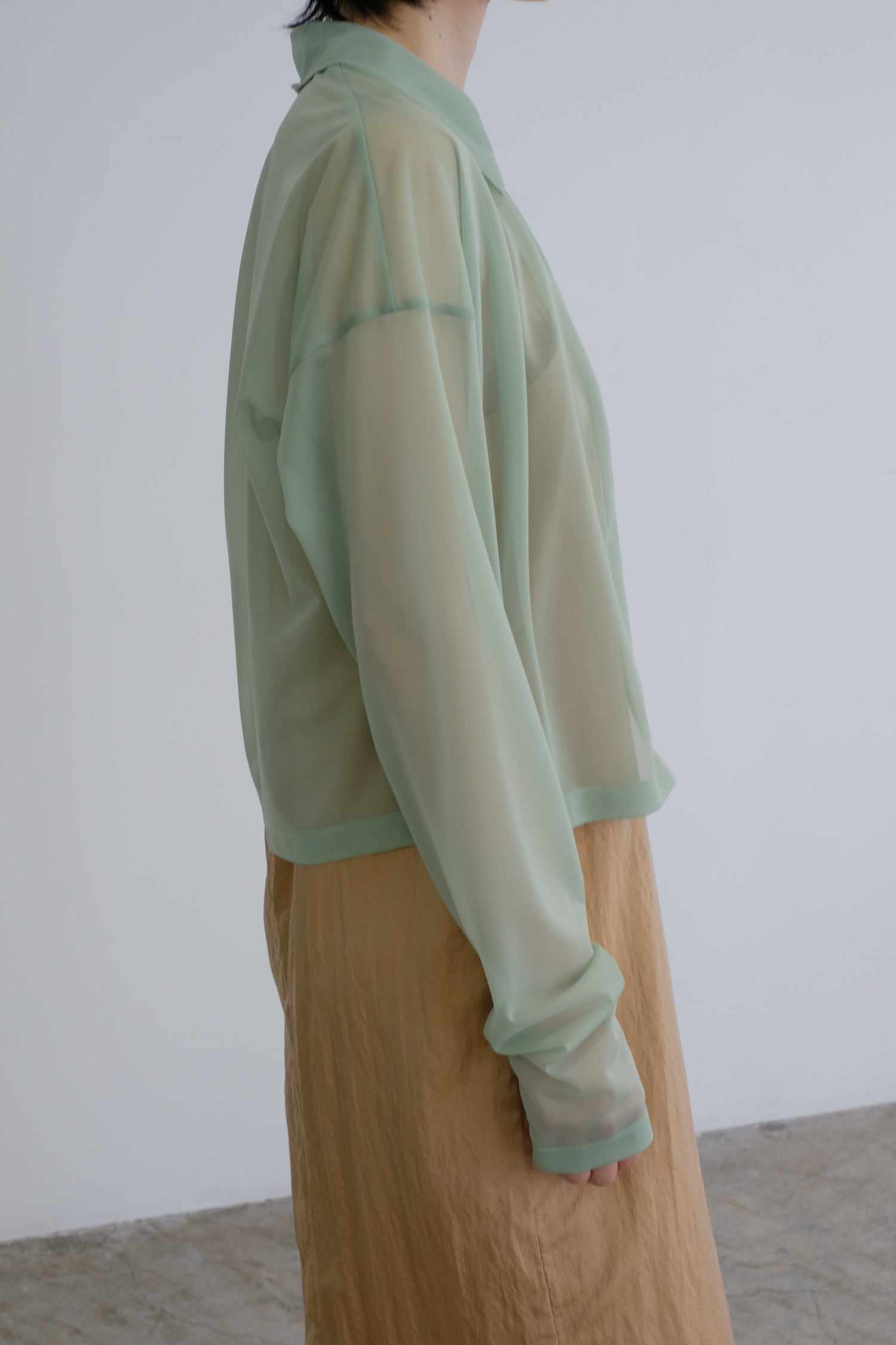Sheer Tricot Front Zip Jacket(ls54546J)