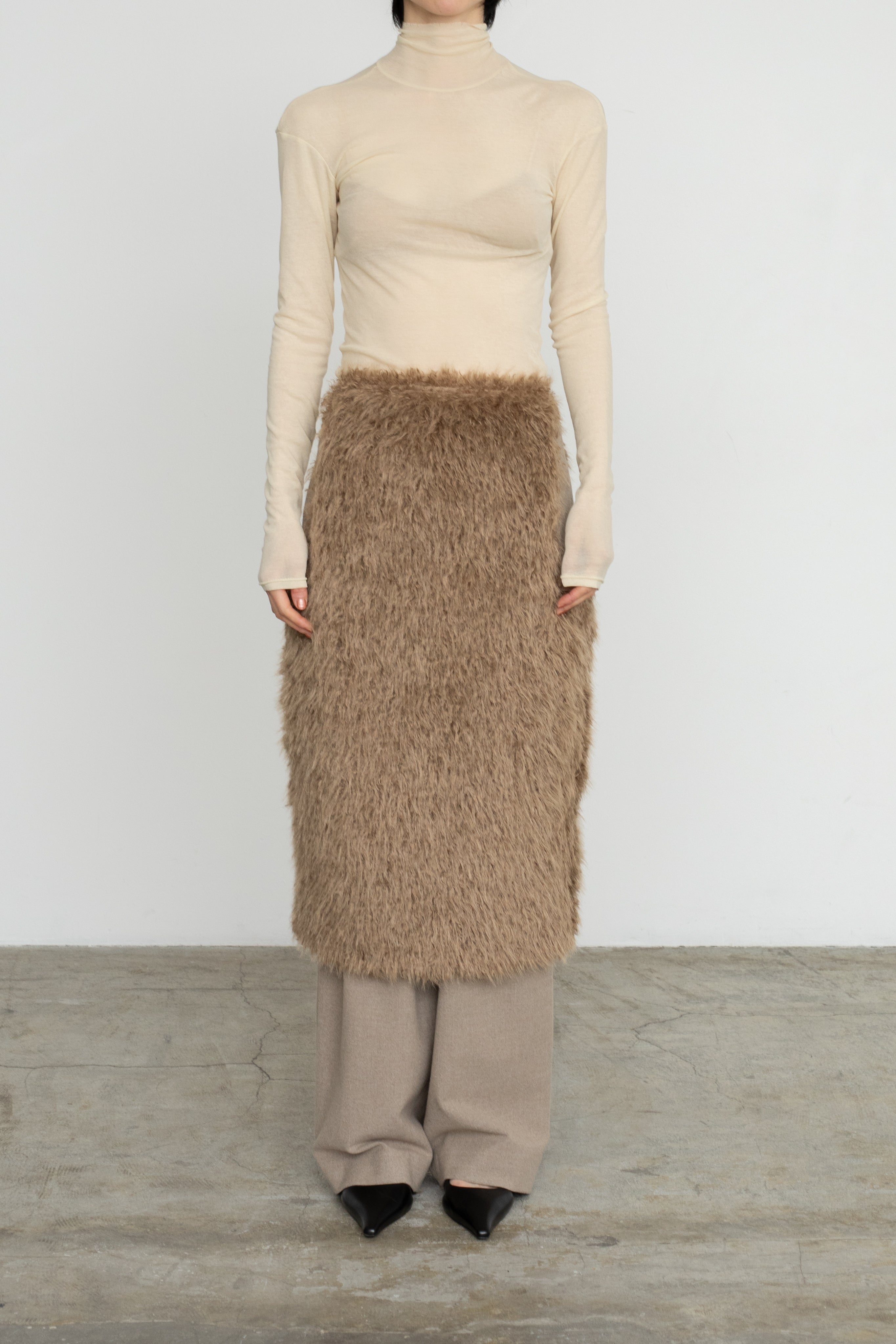 Sheer Fries Turtleneck Top (ls54551T)