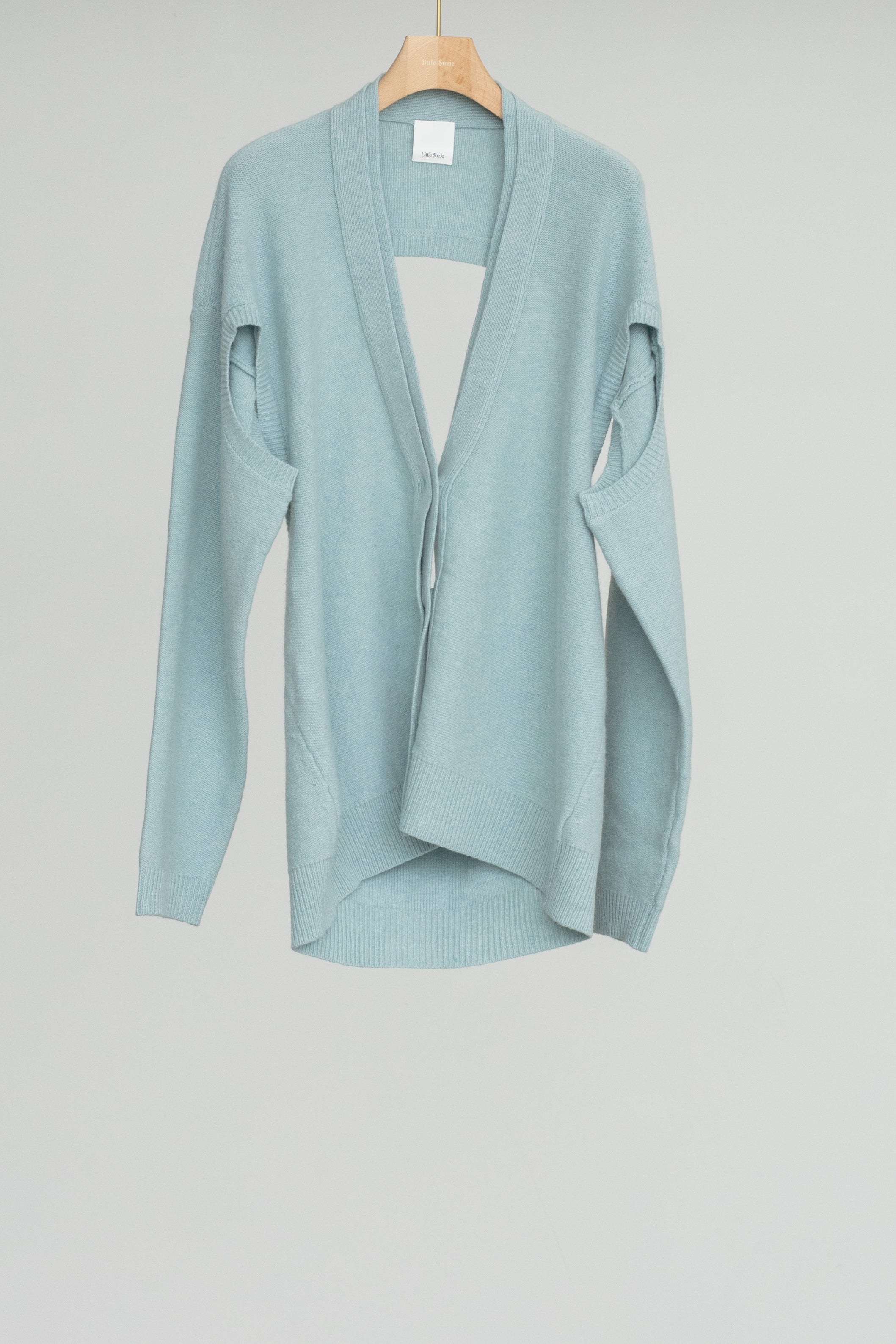 Extra Fine Merino Wool Cut Out Knit Cardigan (ls54542K)
