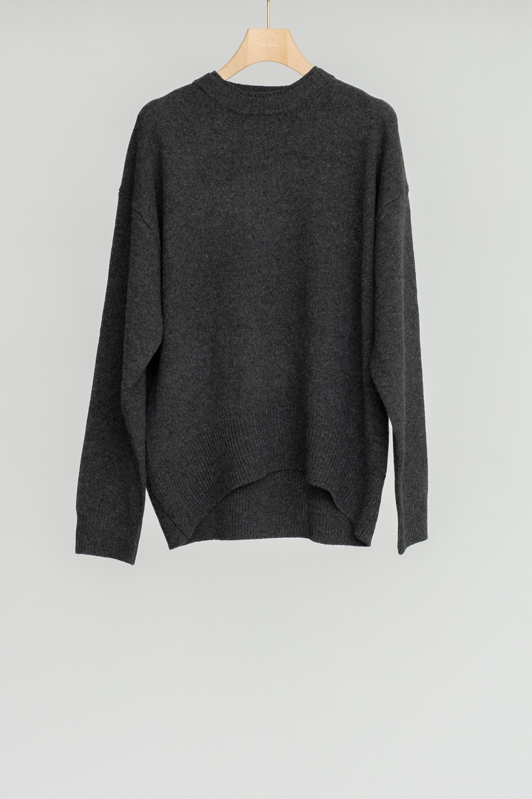 Extra Fine Merino Wool Double Neck Knit Pullover (ls54556K)