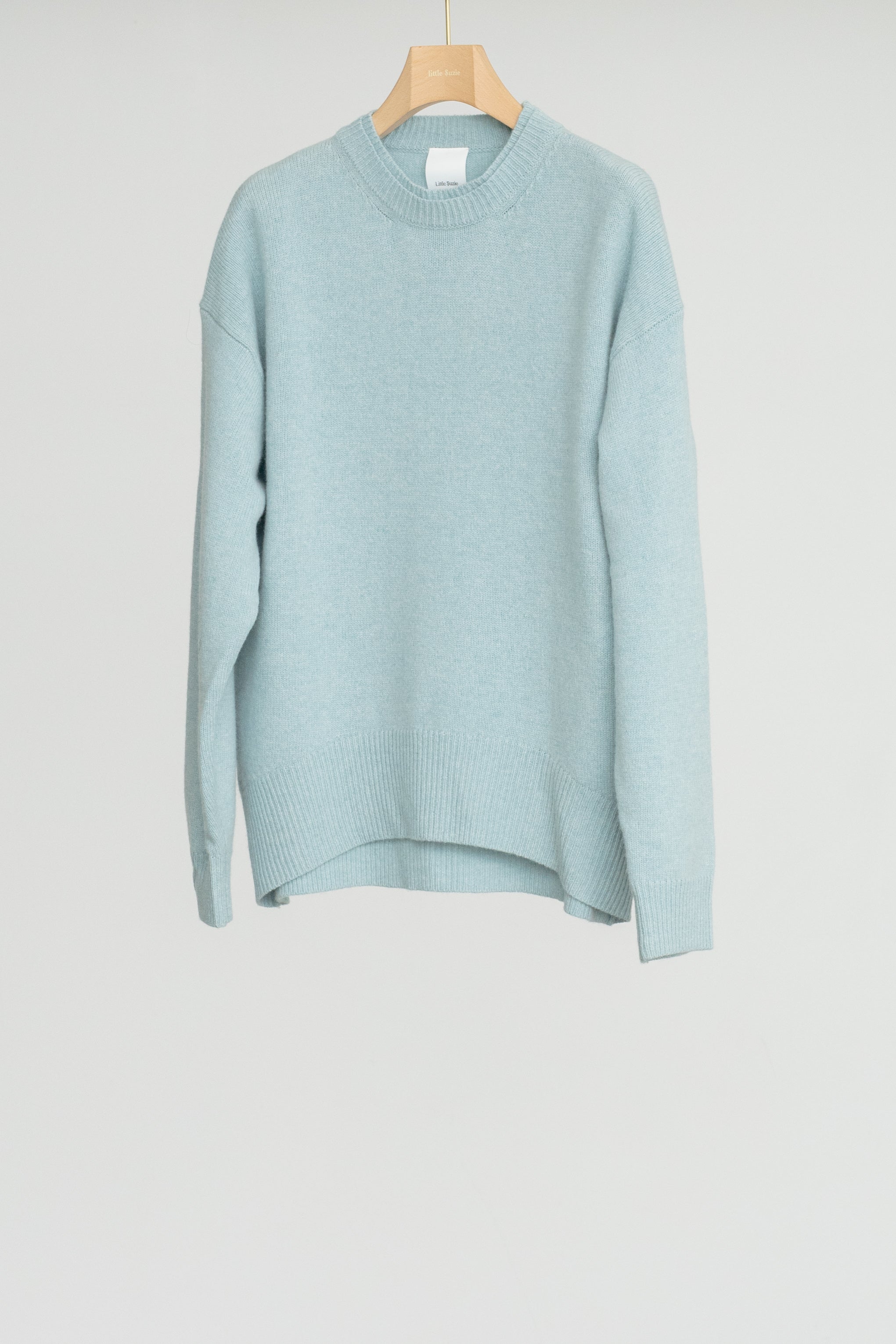Extra Fine Merino Wool Double Neck Knit Pullover (ls54556K)