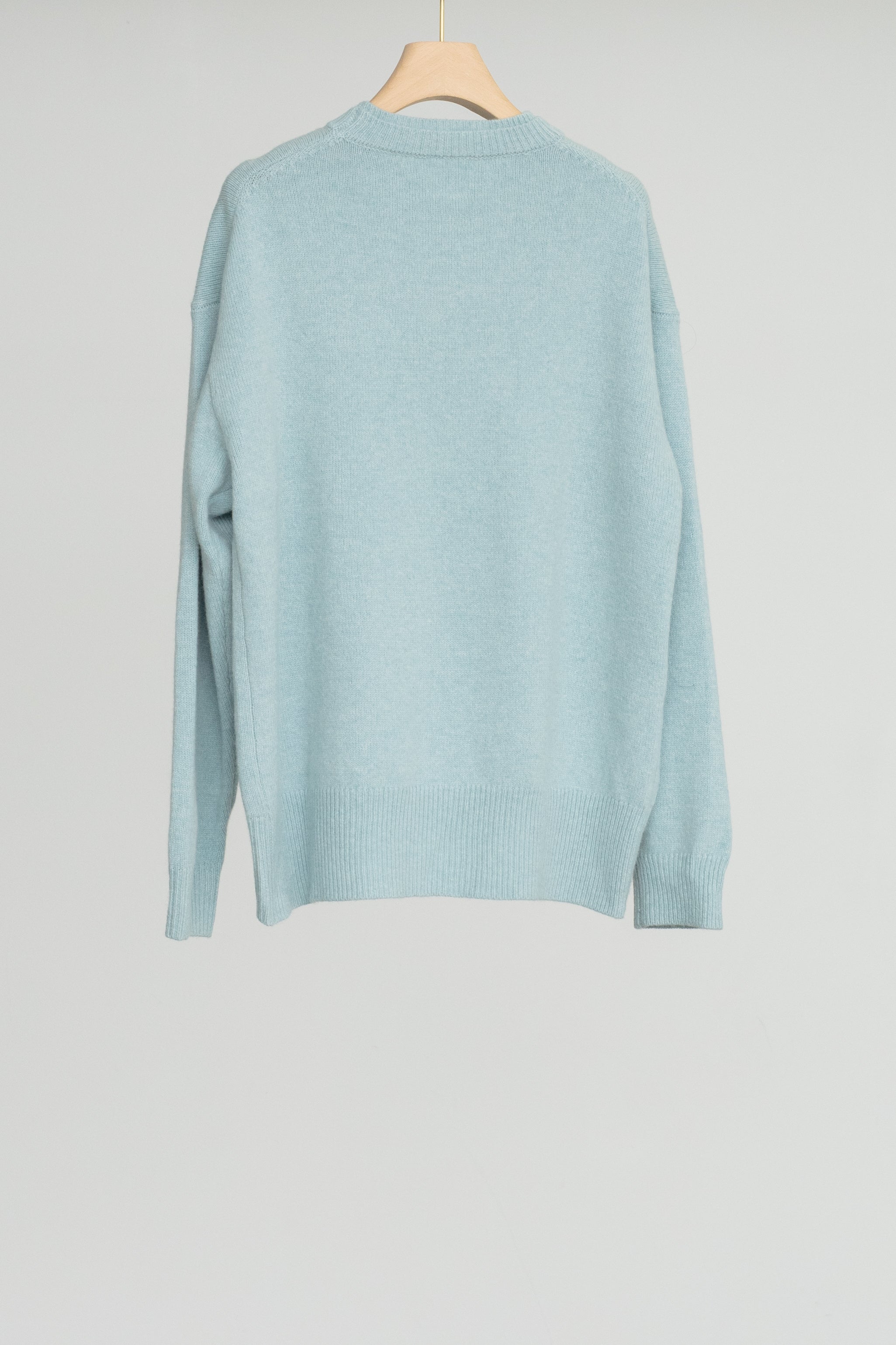 Extra Fine Merino Wool Double Neck Knit Pullover (ls54556K)