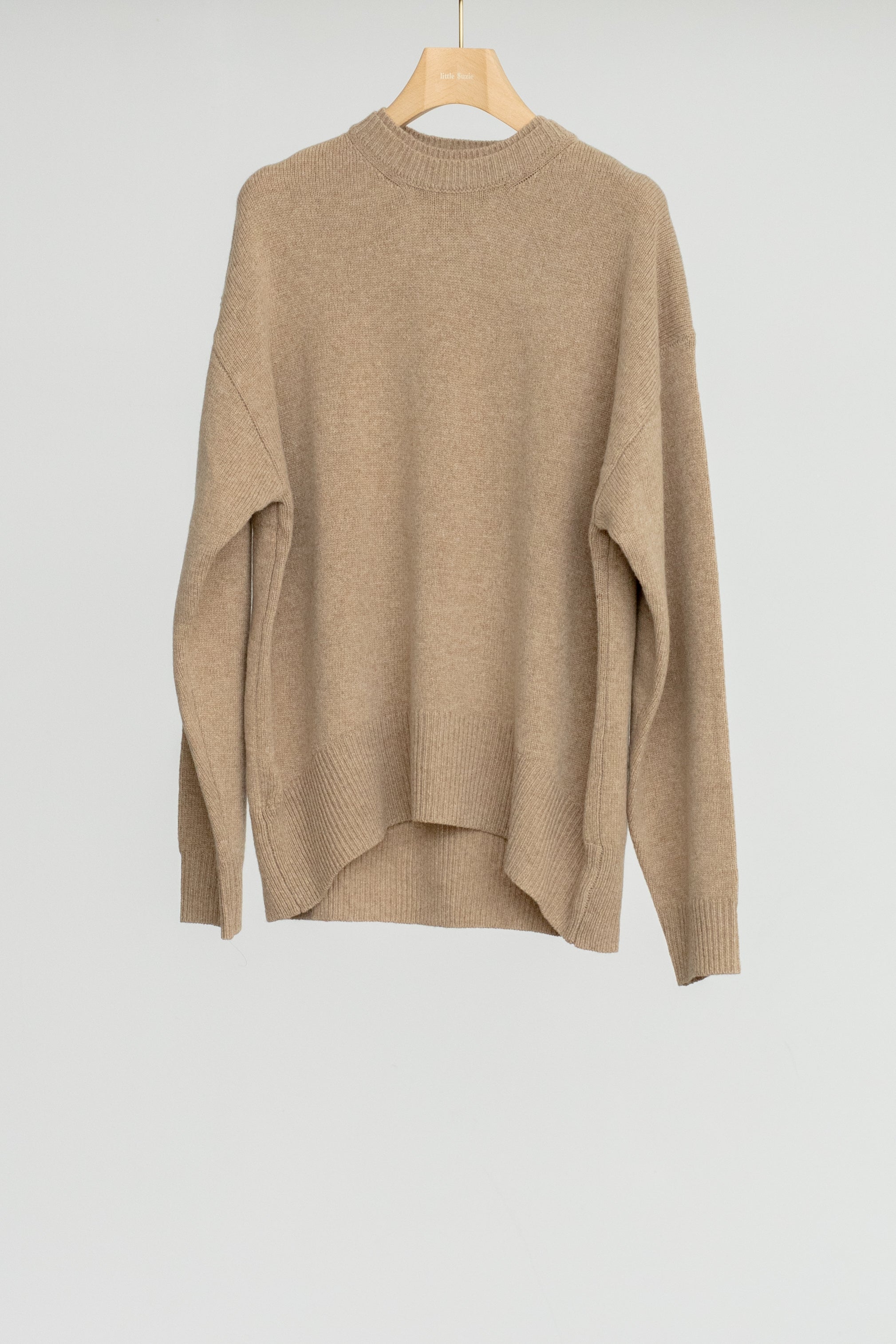 Extra Fine Merino Wool Double Neck Knit Pullover (ls54556K)