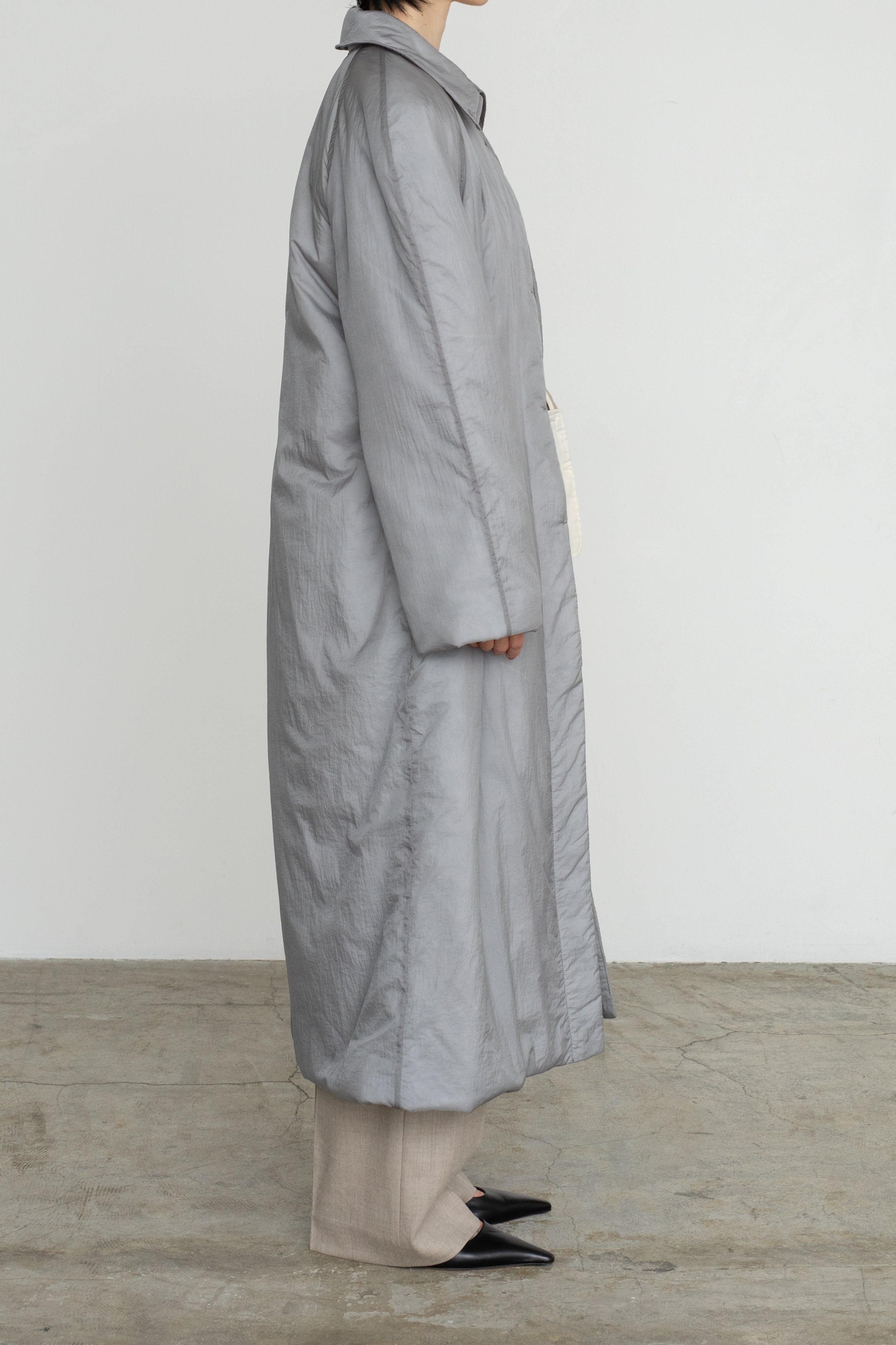 【Pre-order】Sheer Nylon Patted Long Coat (ls54535J)