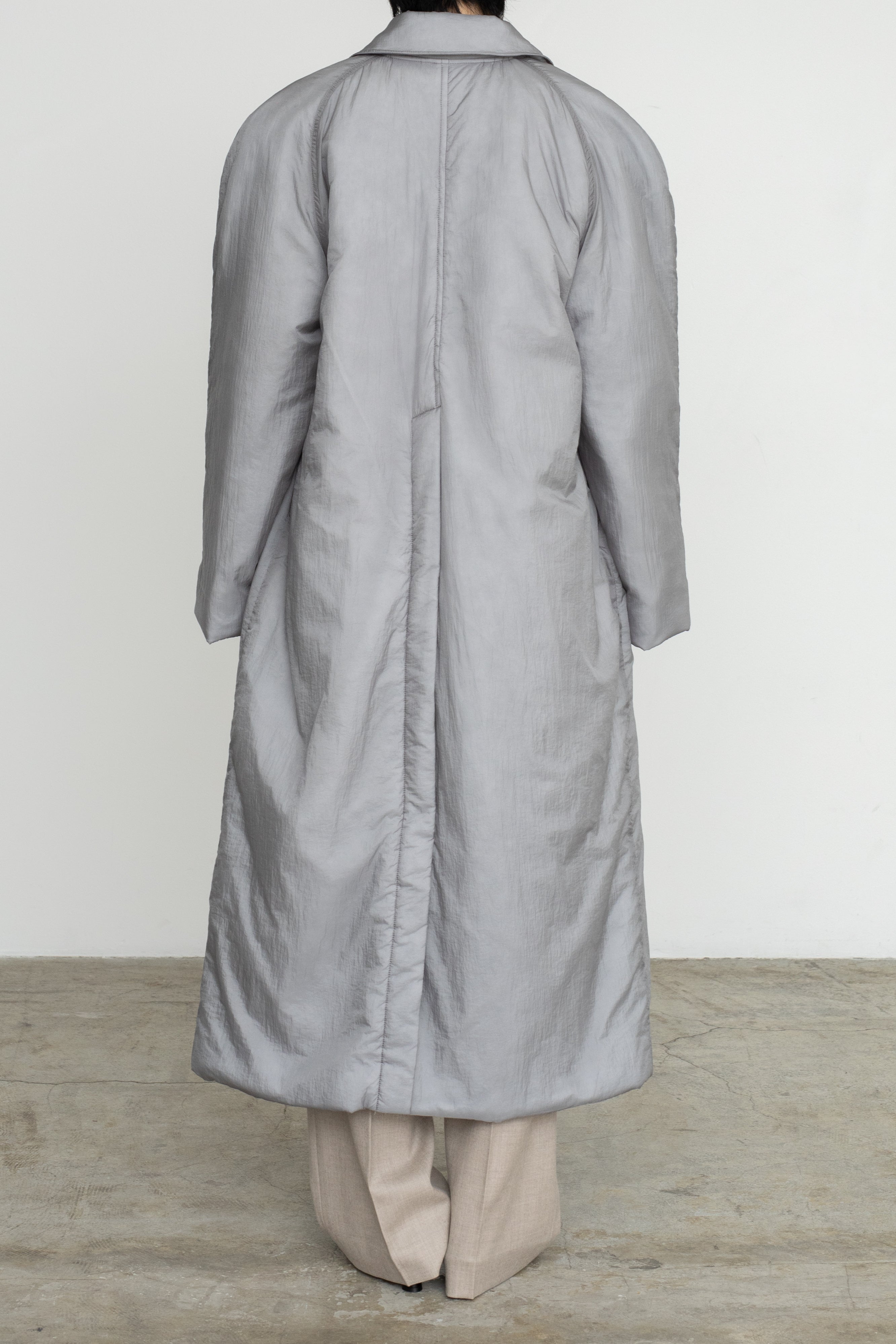 【Pre-order】Sheer Nylon Patted Long Coat (ls54535J)