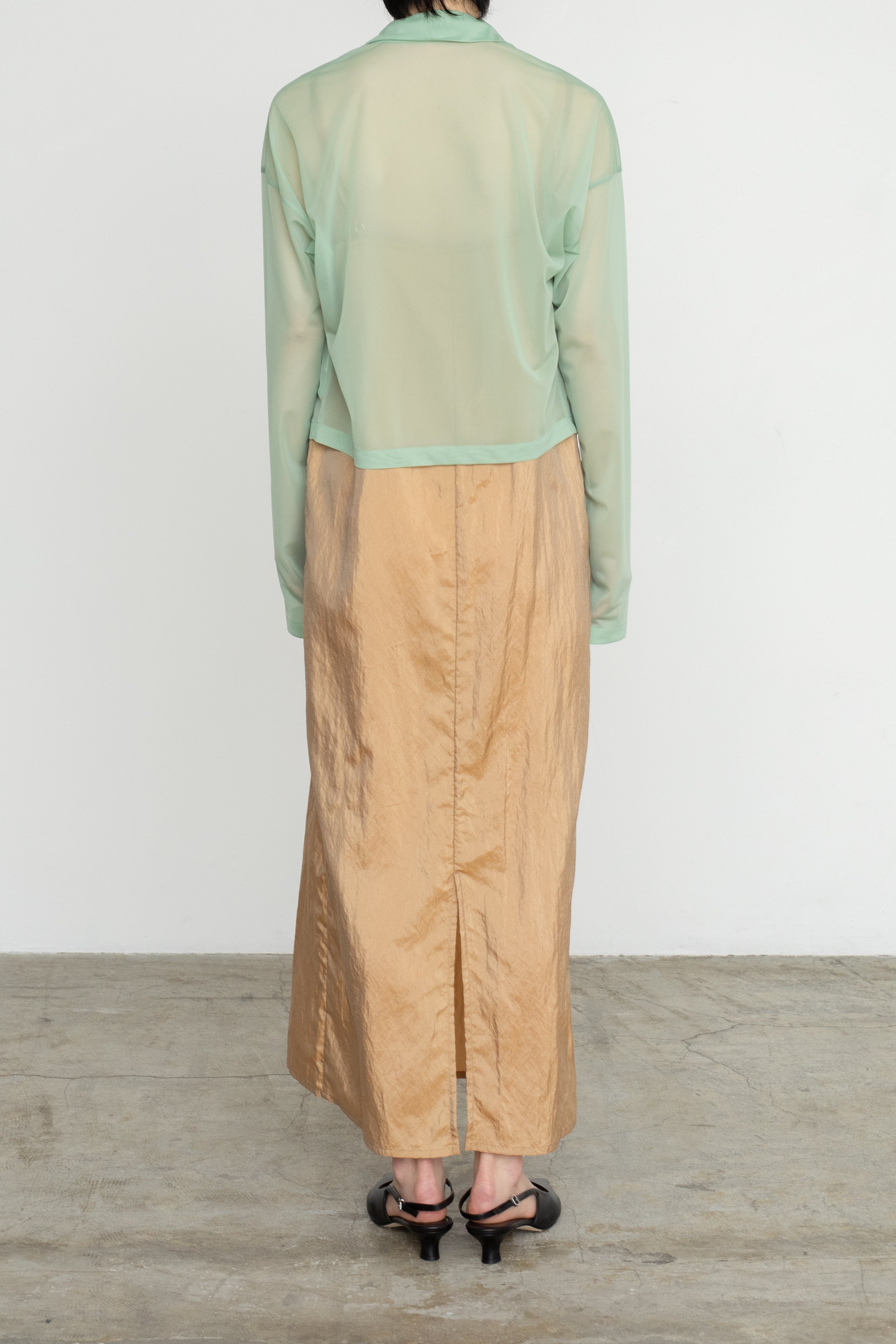 Sheer Tricot Front Zip Jacket(ls54546J)