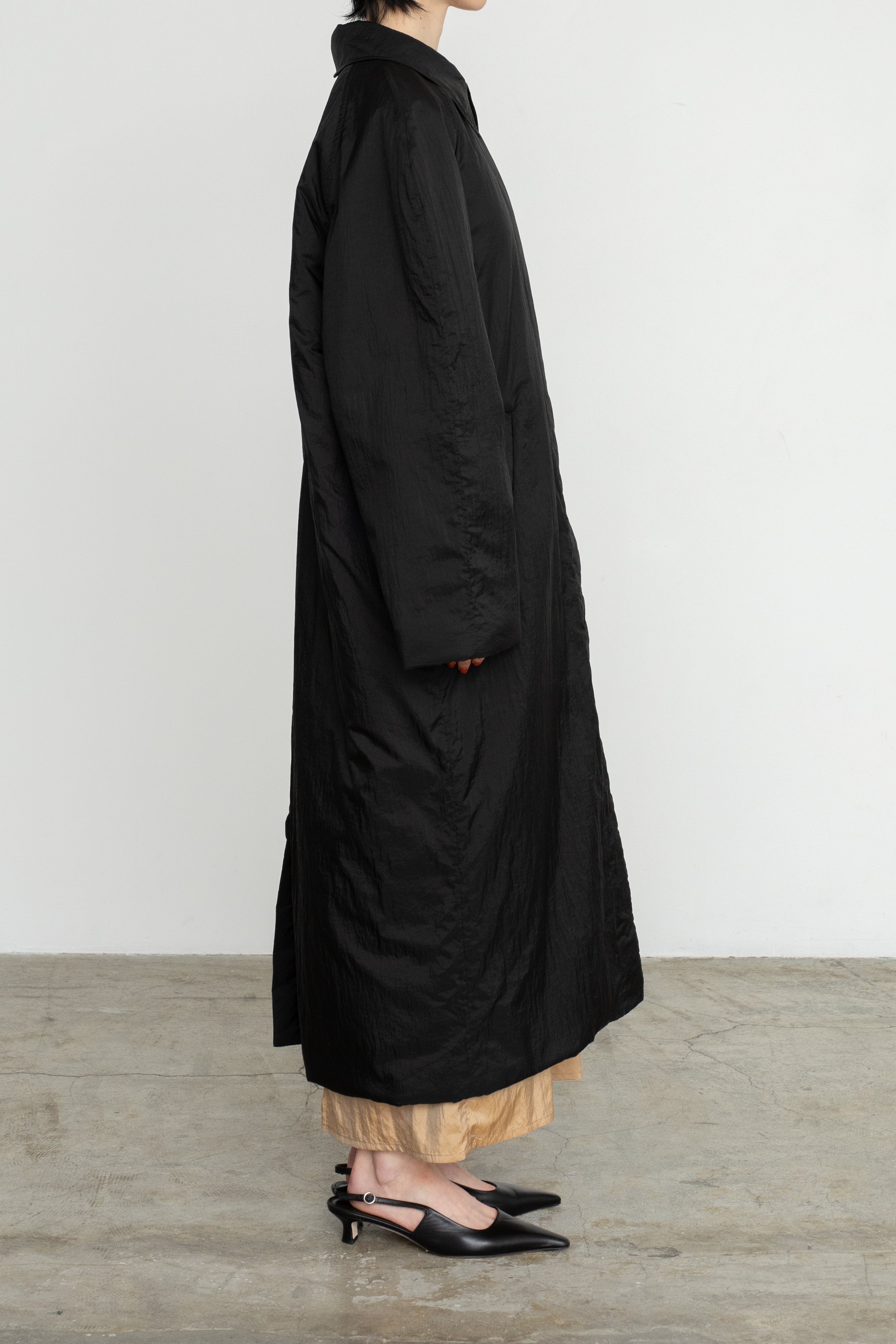 【Pre-order】Sheer Nylon Patted Long Coat (ls54535J)