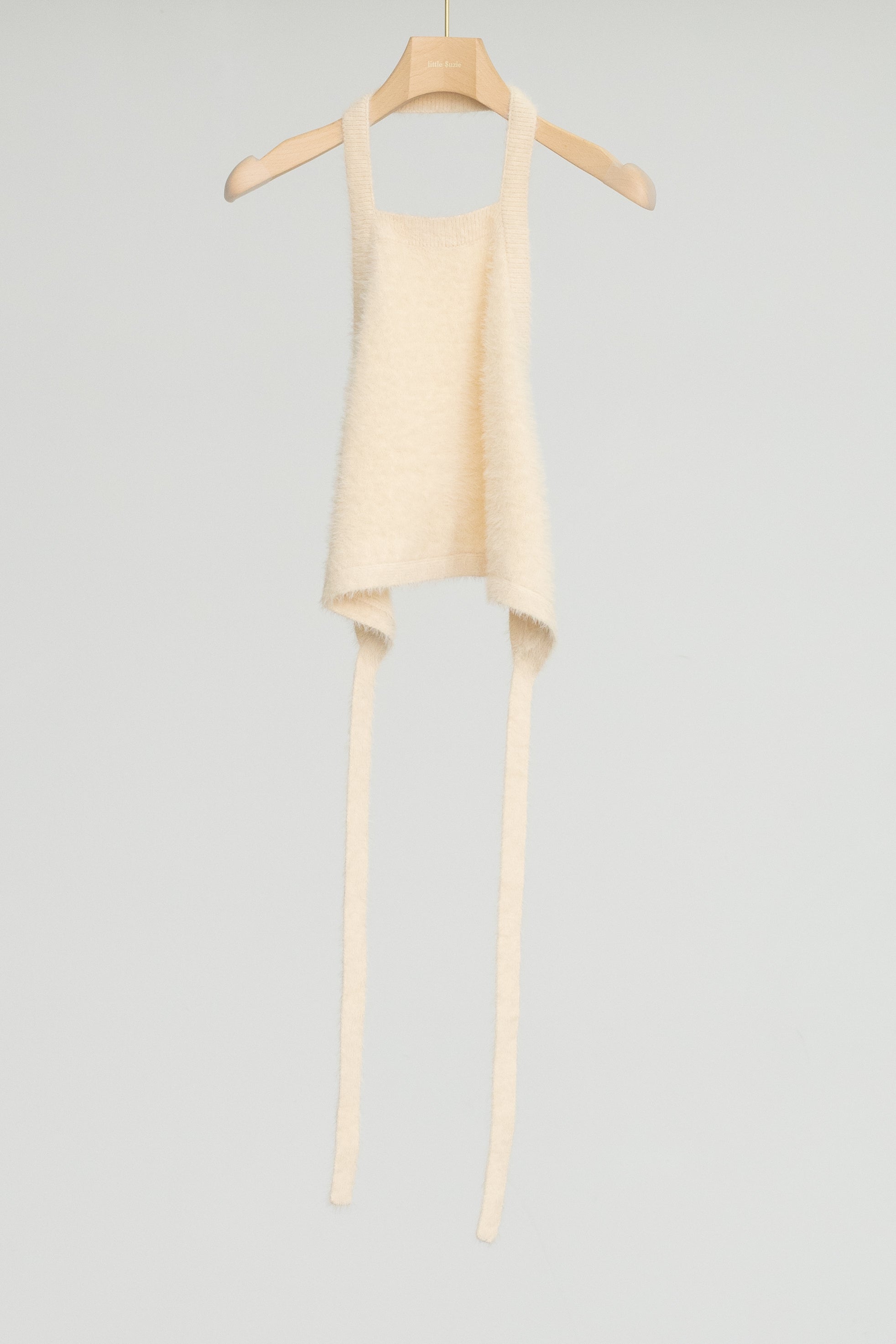 Nylon Fur Halterneck Knit Top (ls54553K)