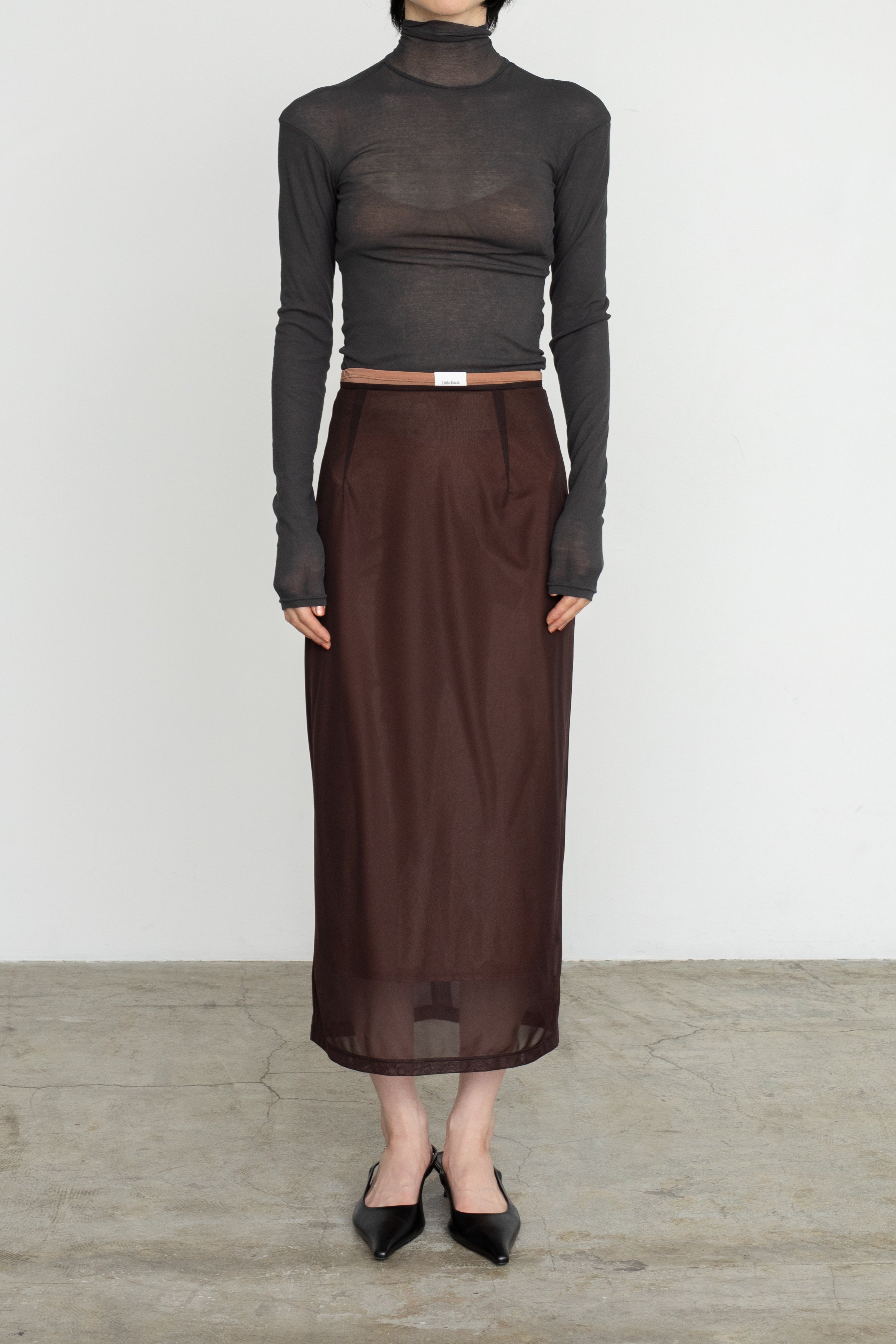 Sheer Tricot Skirt With Inner (ls54547S)