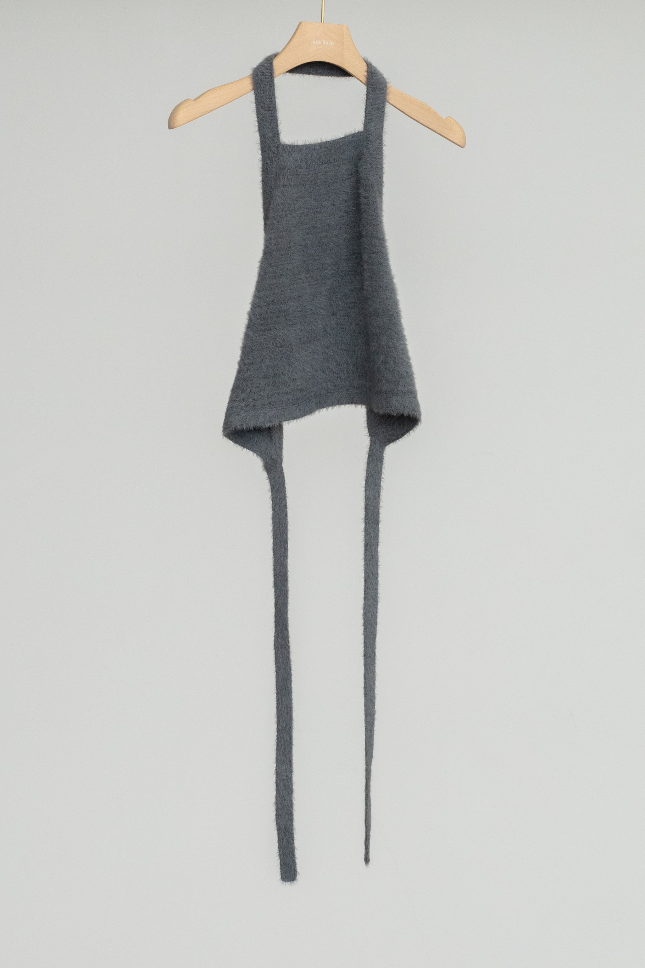 Nylon Fur Halterneck Knit Top (ls54553K)