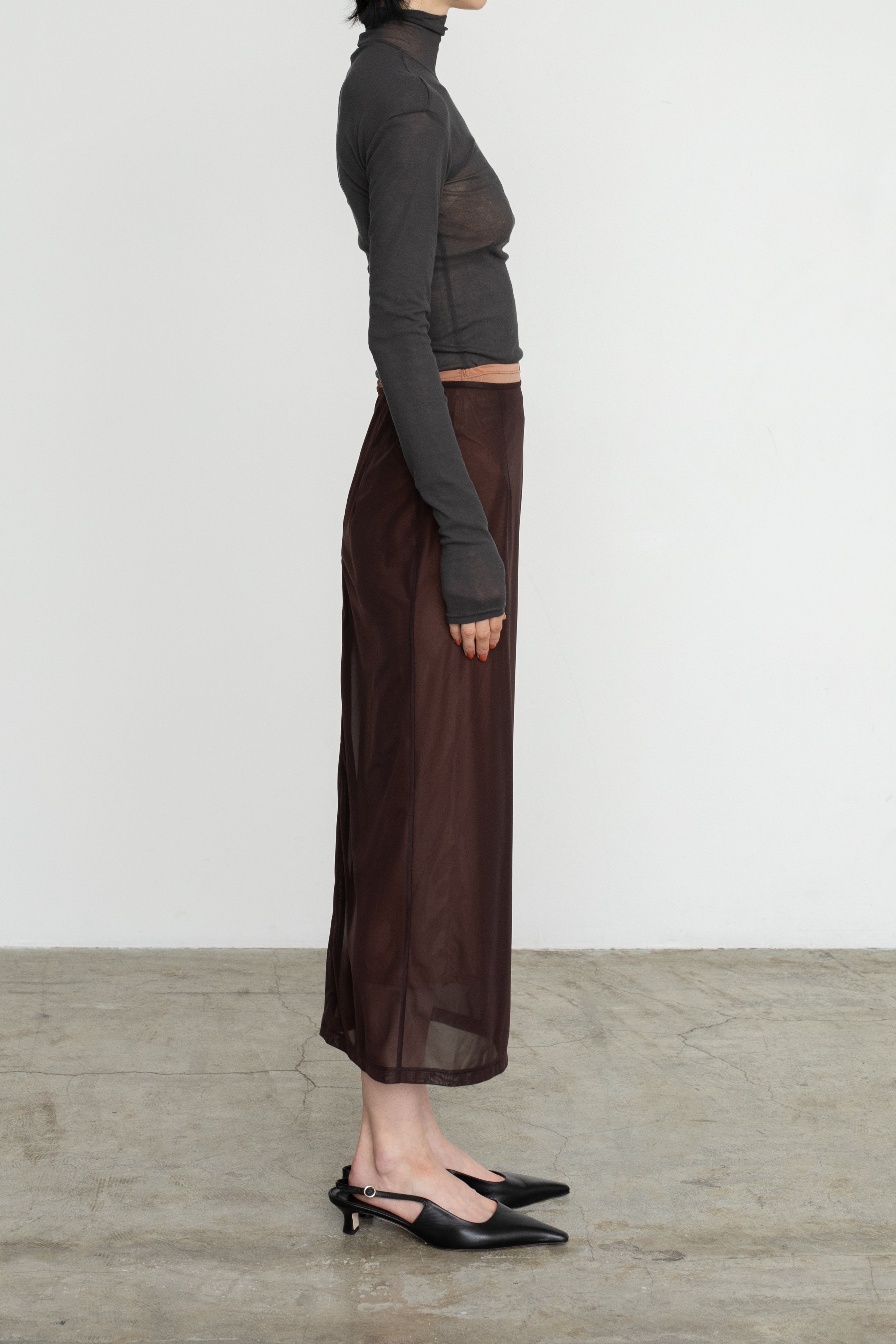Sheer Tricot Skirt With Inner (ls54547S)