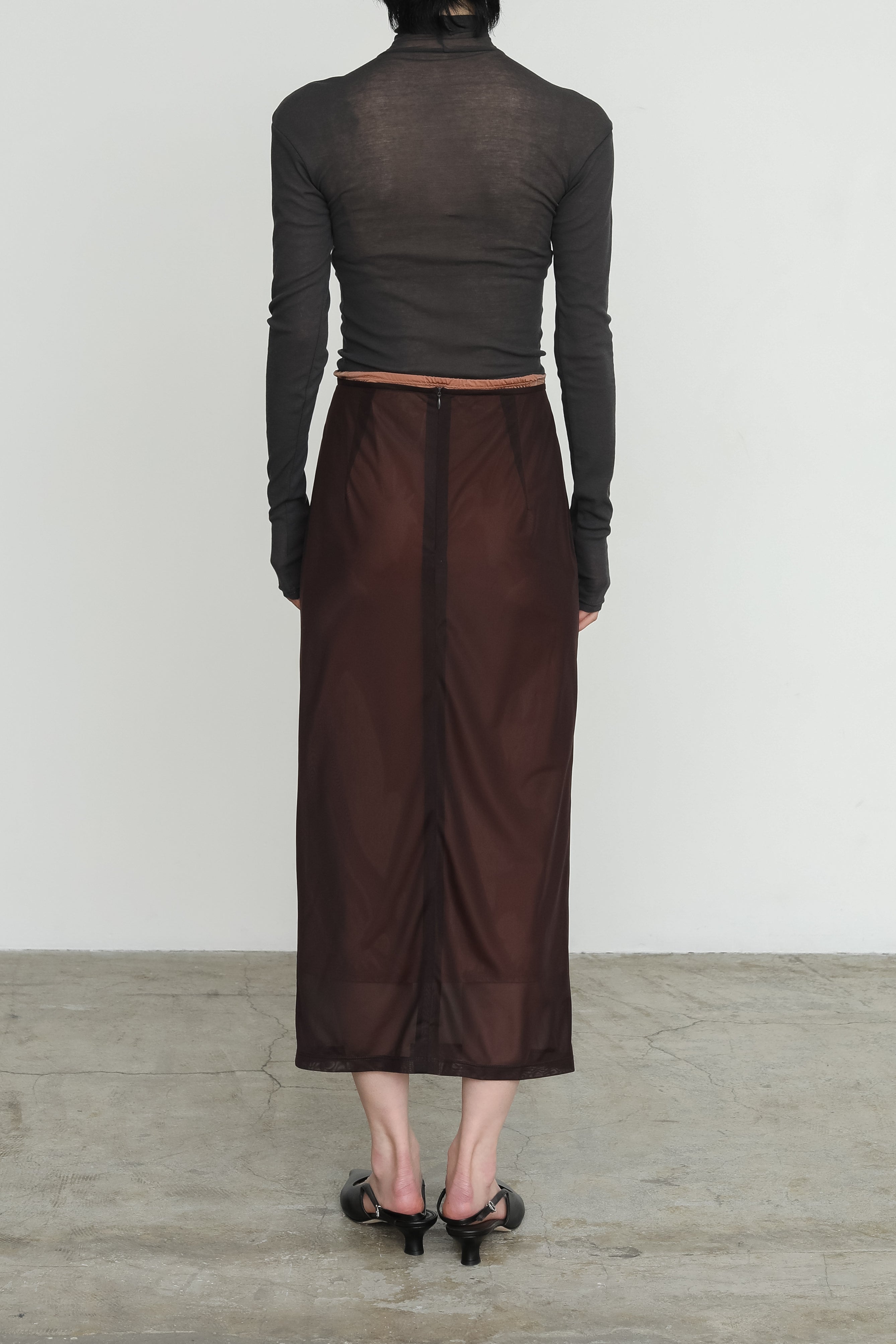 Sheer Tricot Skirt With Inner (ls54547S)
