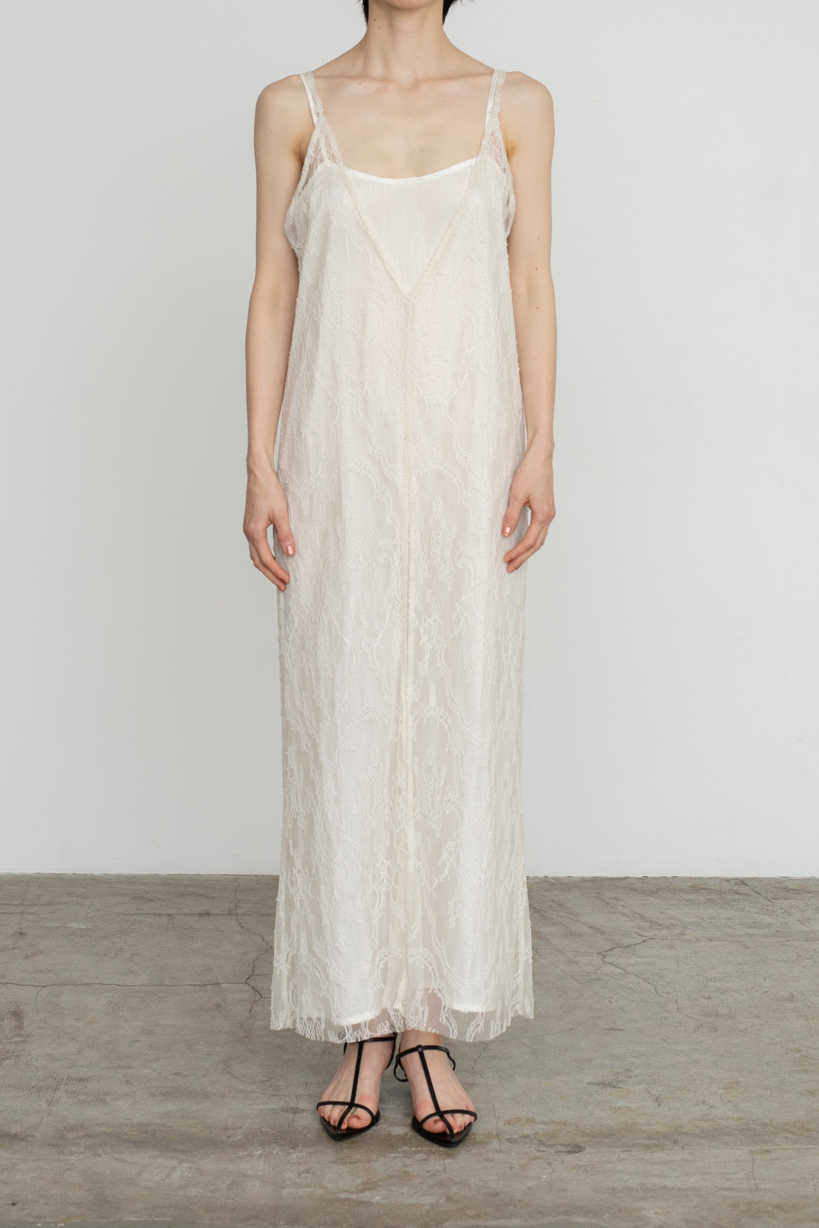 Lace Camisole Slit Dress (ls54541D)