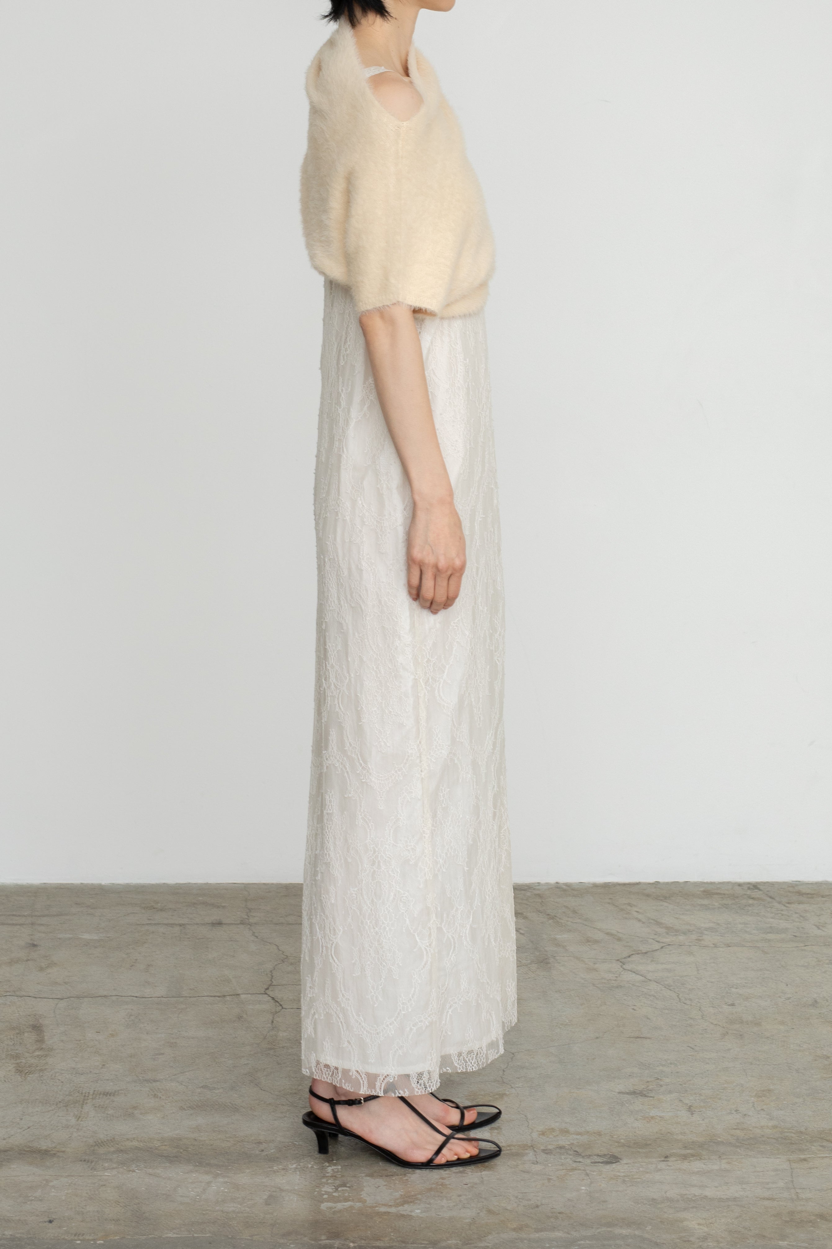 Nylon Fur Drape Knit Cape (ls54532K)
