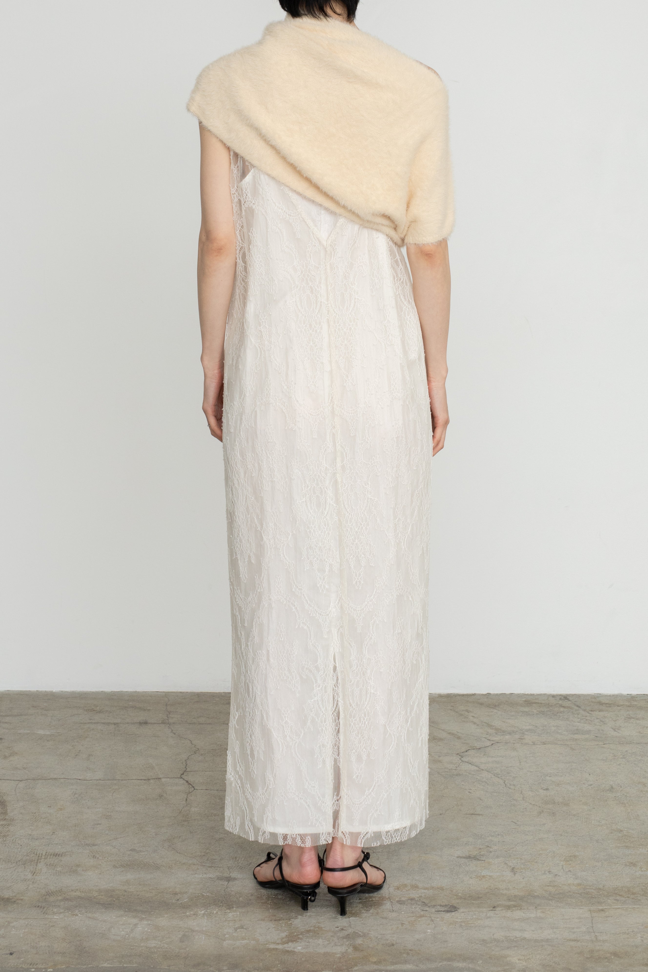 Nylon Fur Drape Knit Cape (ls54532K)