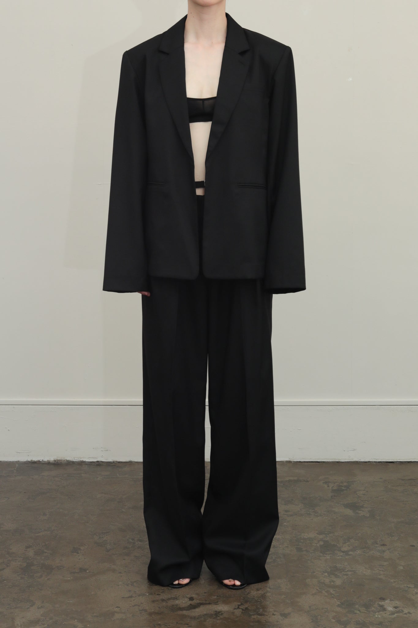 Wool Mix Back Open Summer Jacket(ls52505J)