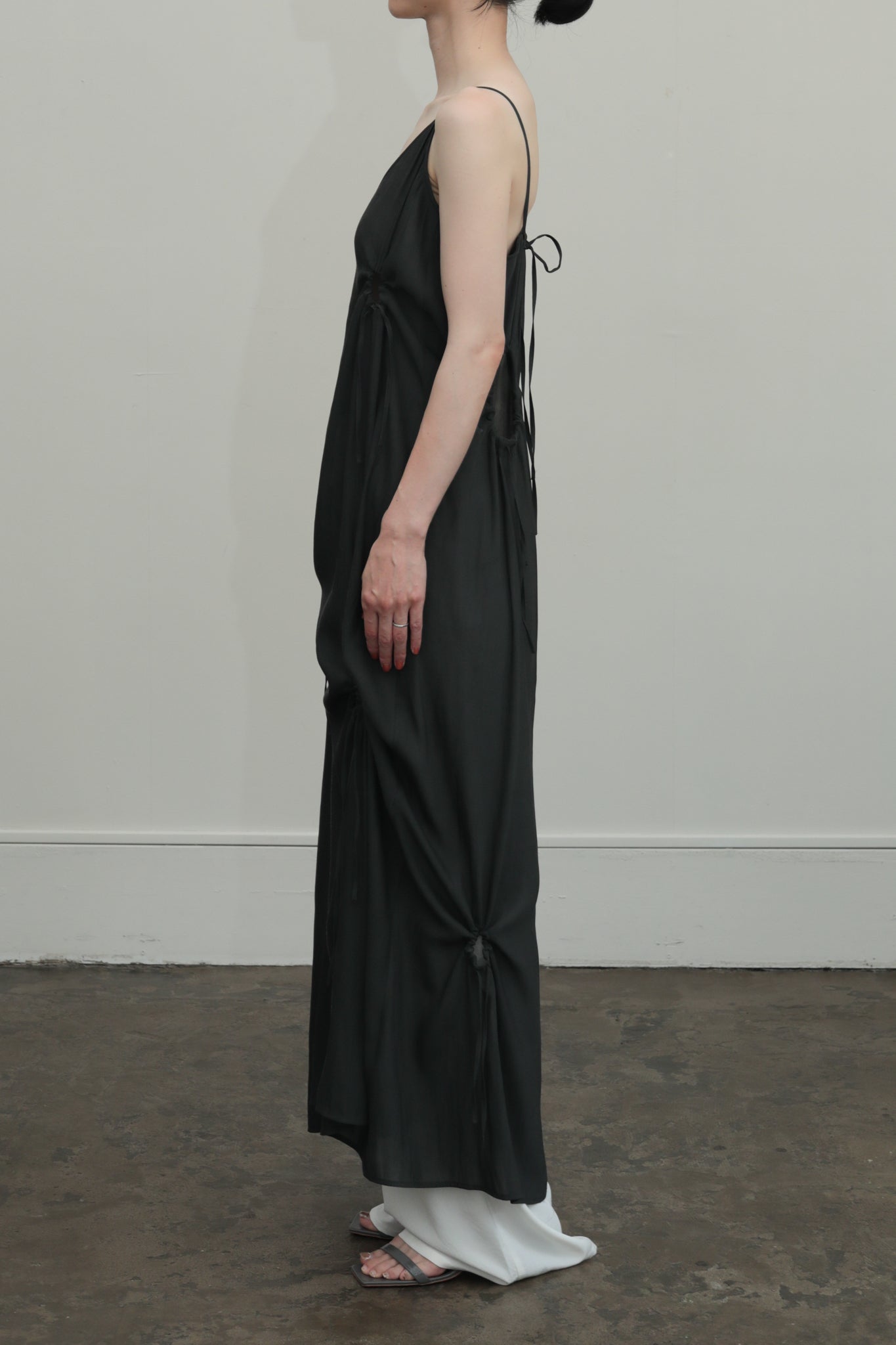 Dry Georgette 抽绳吊带连衣裙(ls52516D)