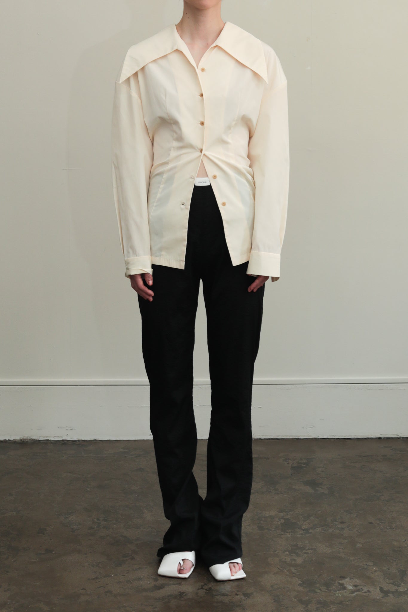 Sustainable Lawn 2way Big Collar Shirt(ls52513T)