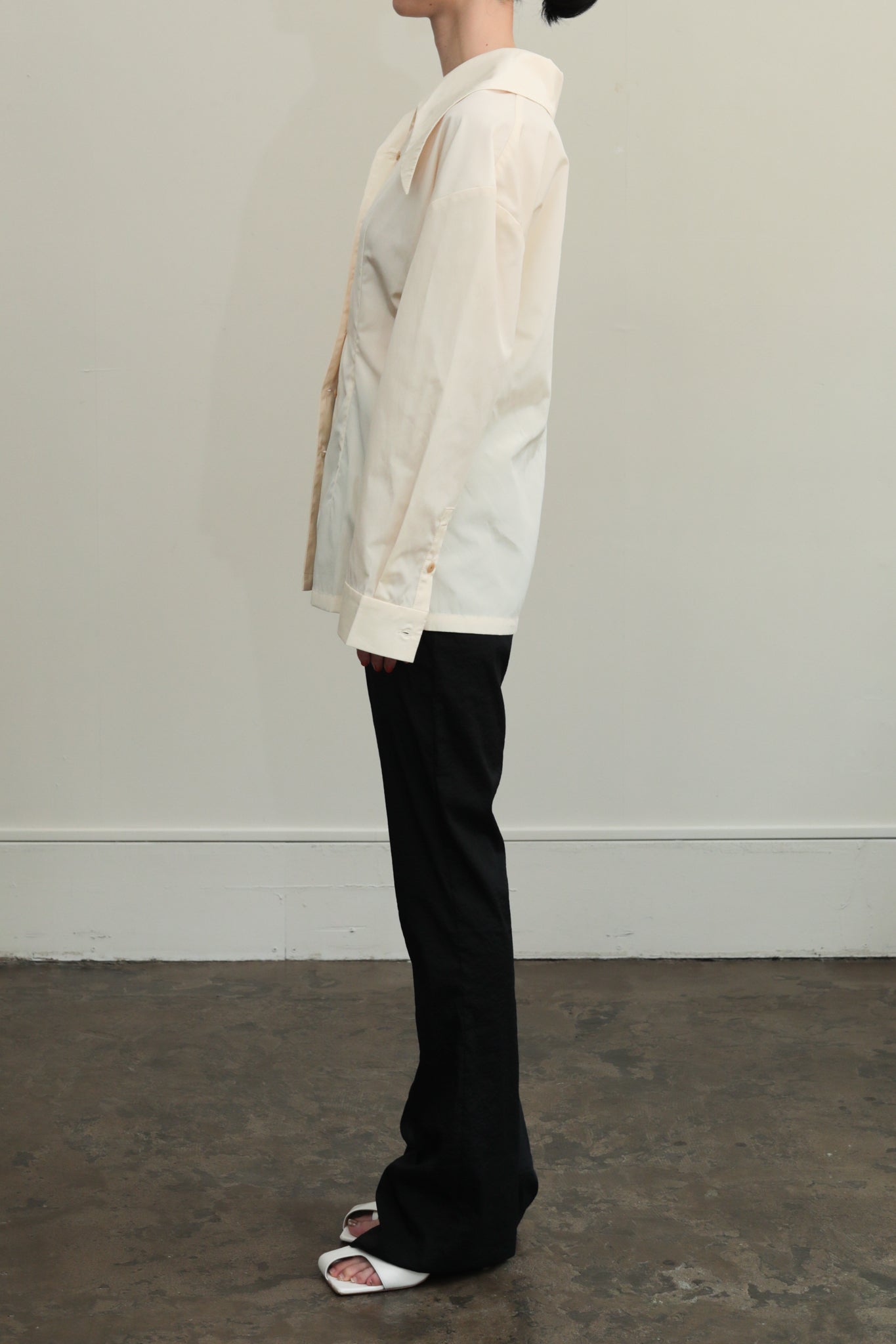 Sustainable Lawn 2way Big Collar Shirt(ls52513T)
