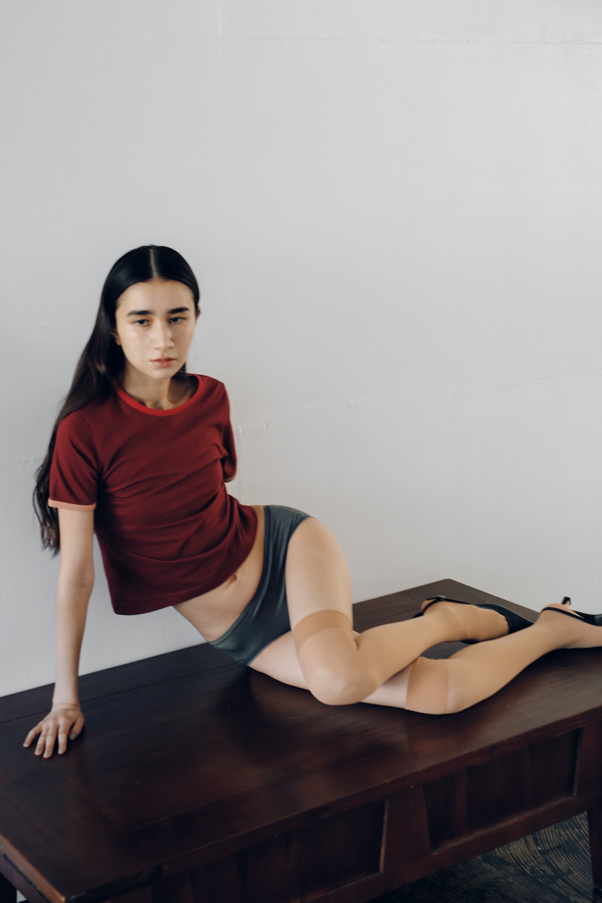 Multi Color Piping Fitted Tee(ls64629T)
