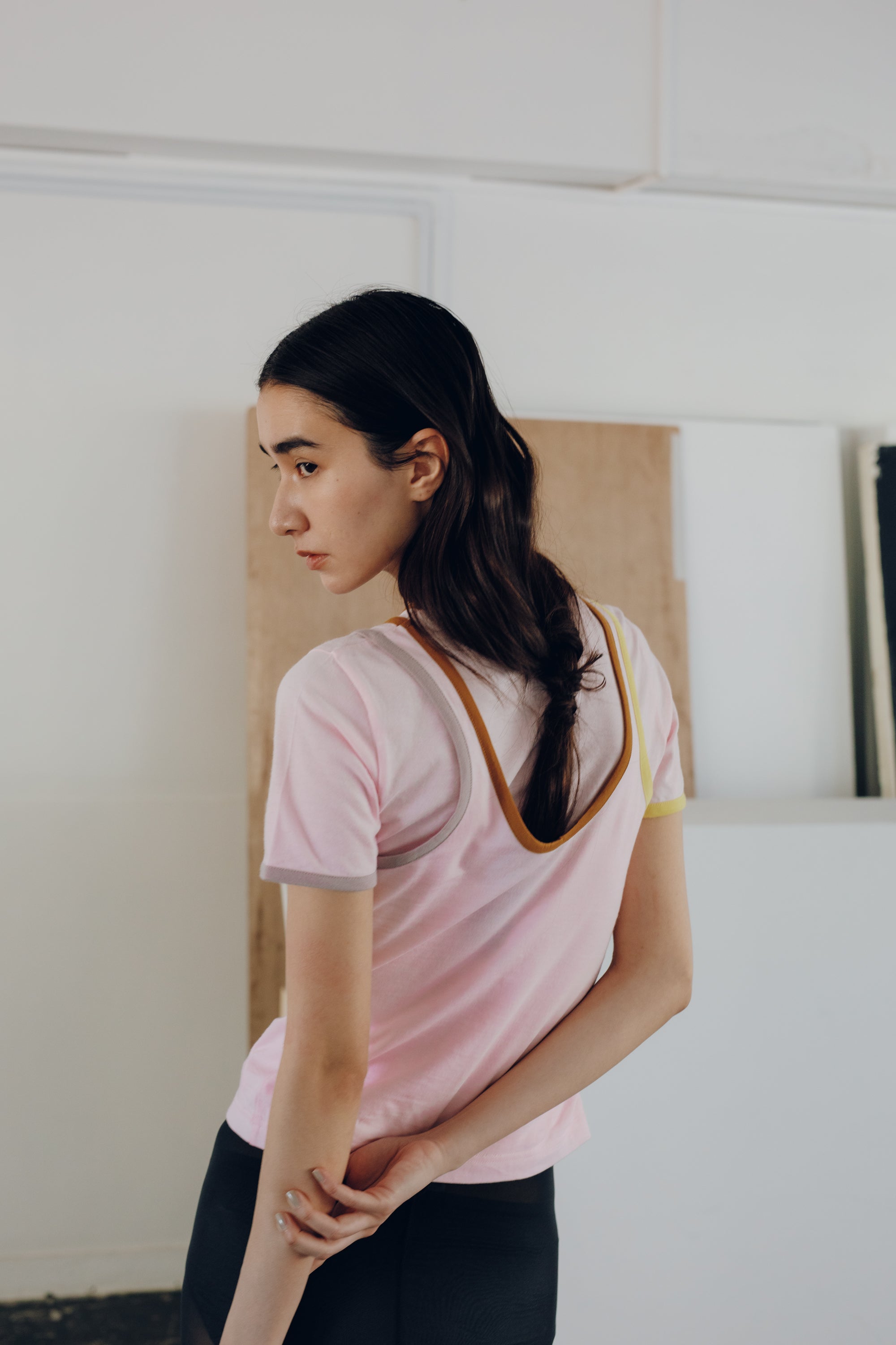 Multi Color Piping Fitted Tee(ls64629T)