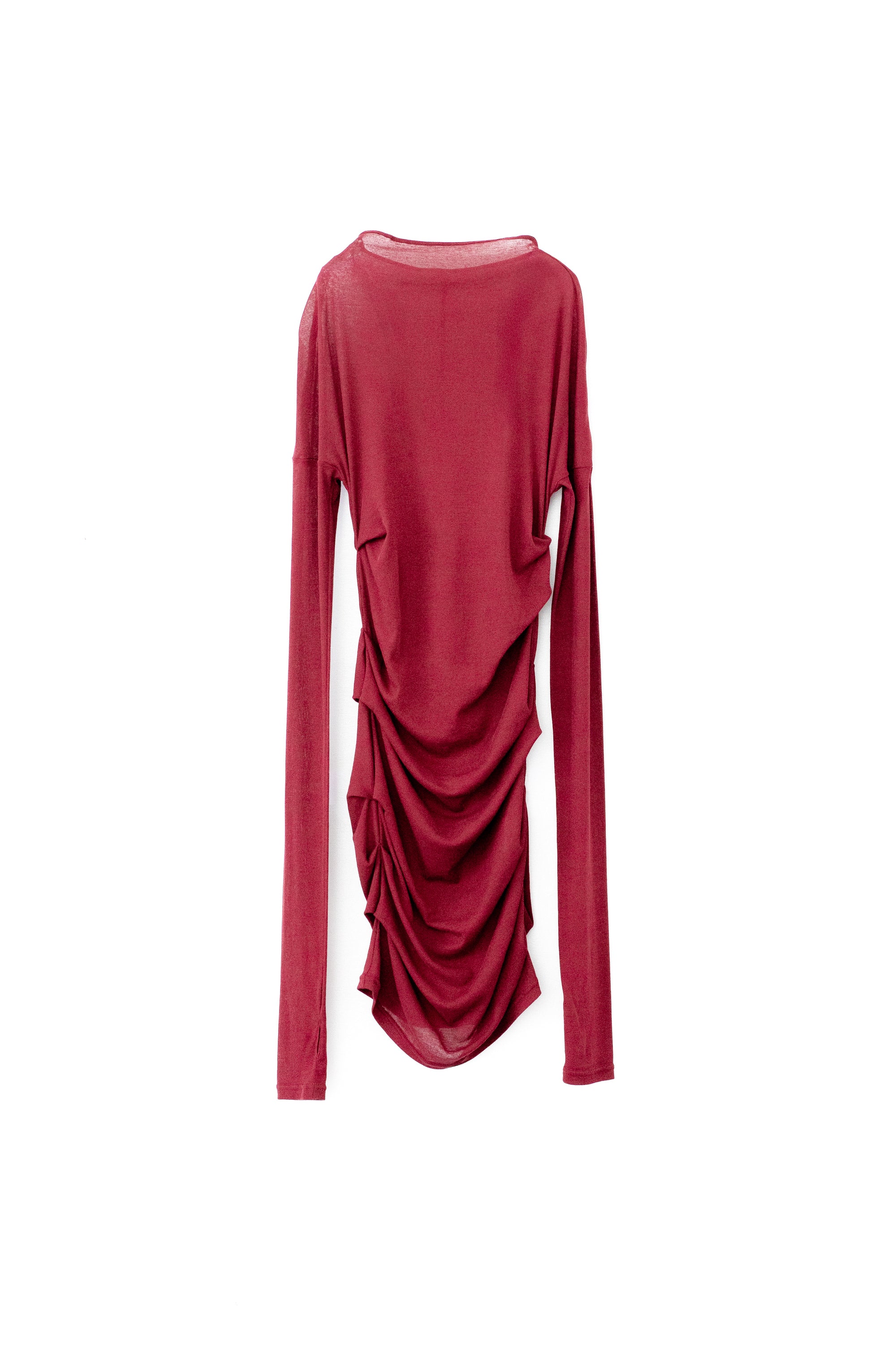 Sheer Fraise Side Tuck Top(ls64597T)