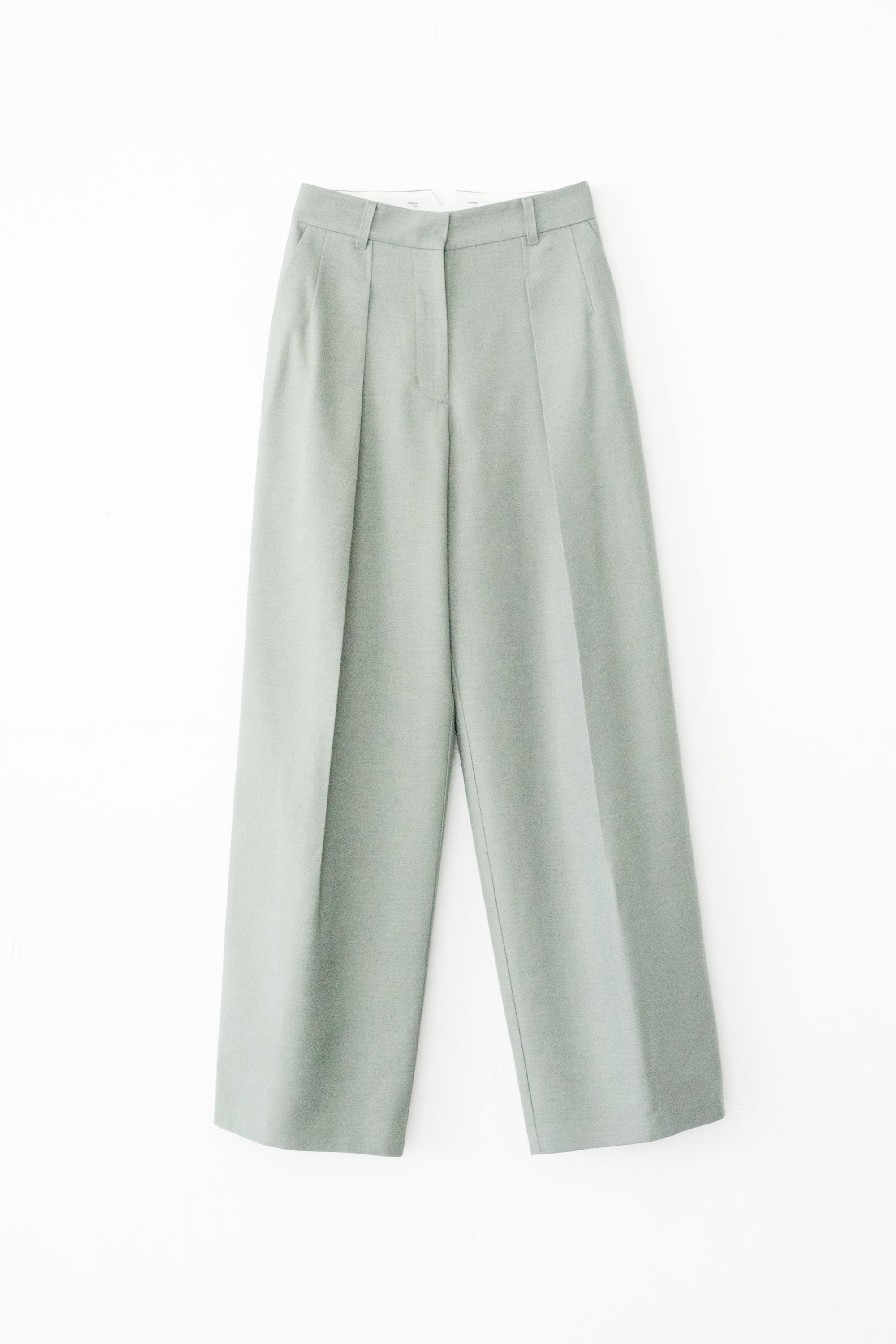 【展示会/後】Wool Mix Hip Huggers Tucked Wide Slacks FW ( ls64626P) ¥36,300-